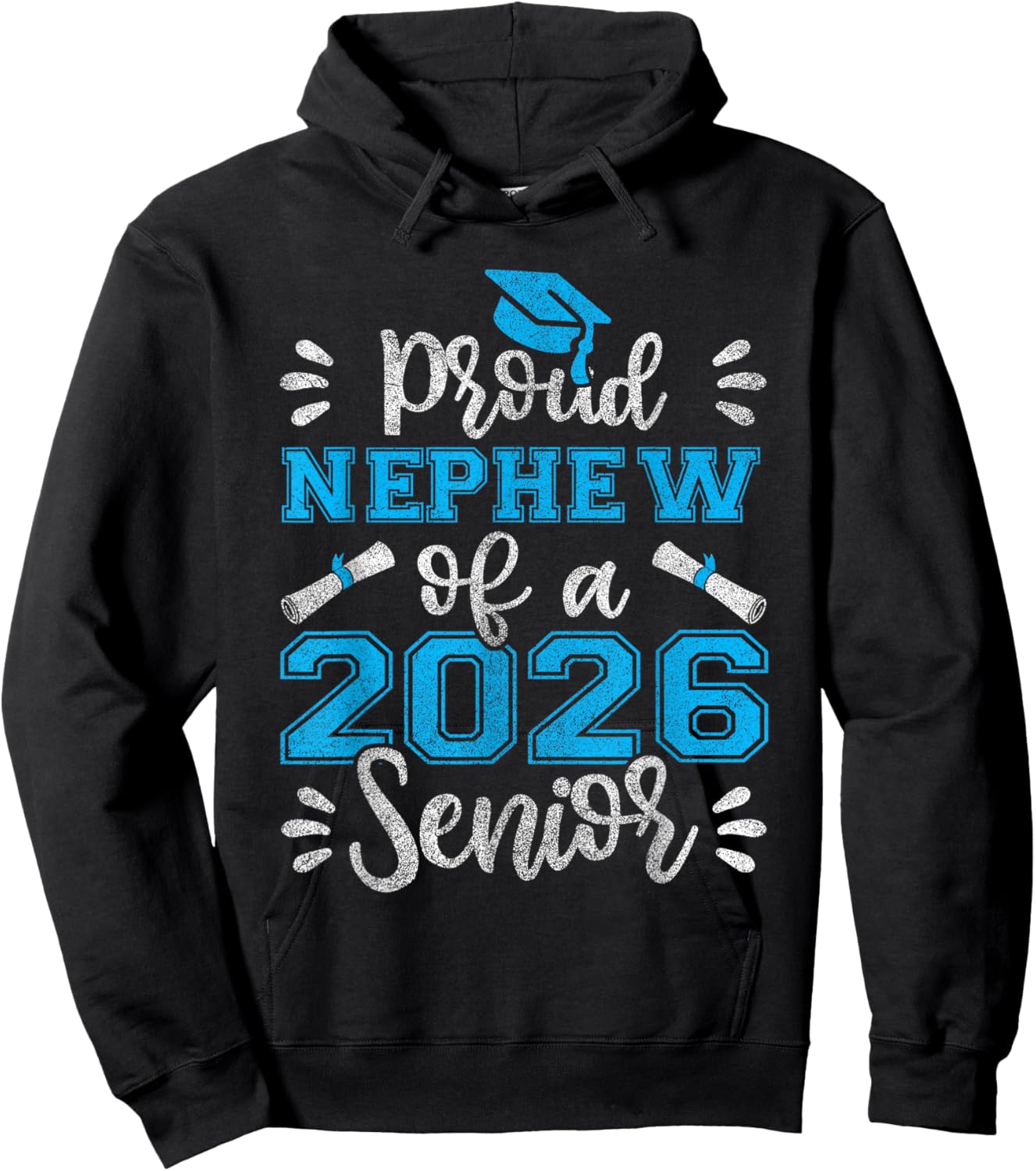 Proud Nephew of a 2026 Senior, Class of 2026 Graduation Hoodie - Hoodie | Black