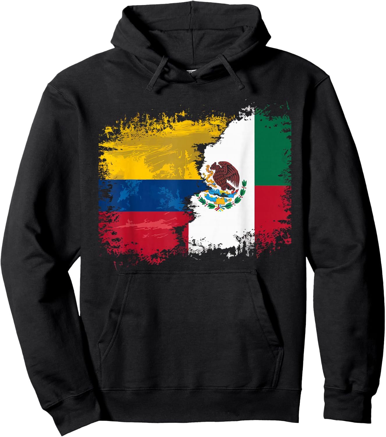 Half Columbian Half Mexican Mexico Flag Columbia Hoodie - Hoodie | Black