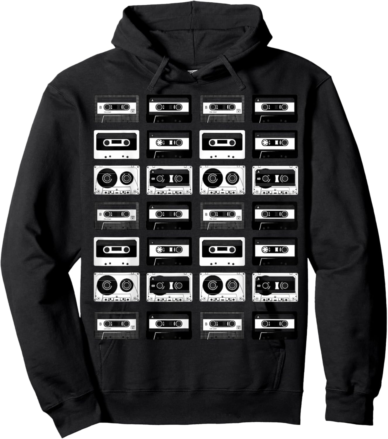 Cassette Tapes Audio Mixtapes 1980s Music Radio DJ Hoodie - Hoodie | Black