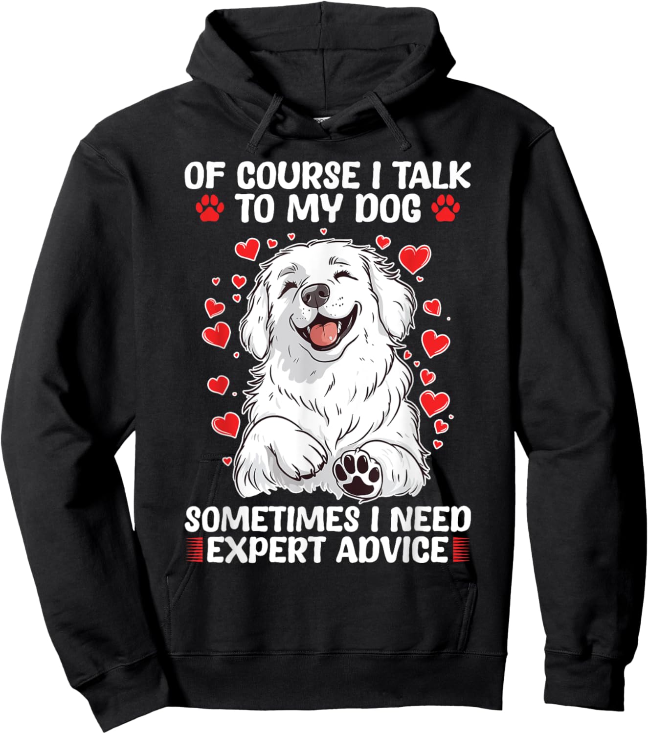 Great Pyrenees Dog Owner Men Women Girls Kids Hoodie - Hoodie | Black