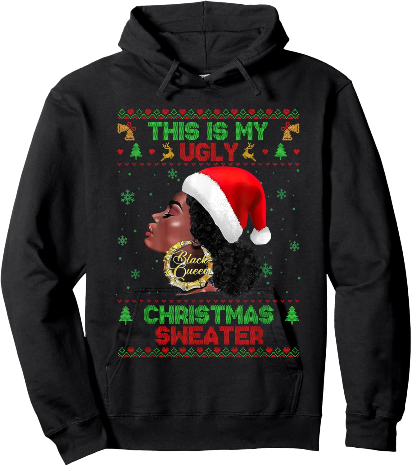 This Is My Ugly Xmas Sweater African Black Women Melanin Hoodie - Hoodie | Black