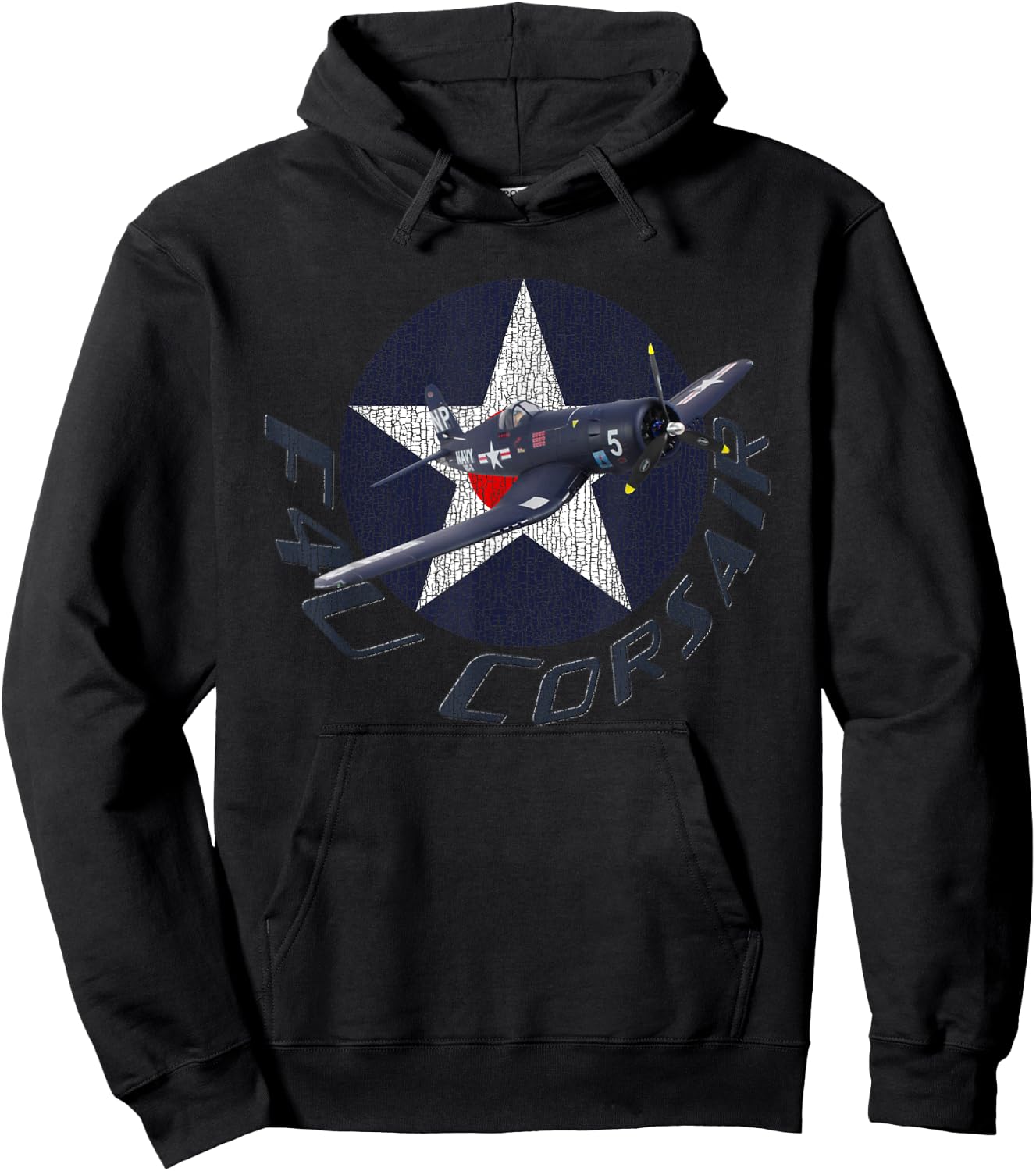 Military F&L Design Co. F4U Corsair WWII Warbirds Plane Spotting - Adults - Black - Short Sleeve - Classic Fit - Cotton/Polyester Blend - Small Hoodie - Hoodie | Black