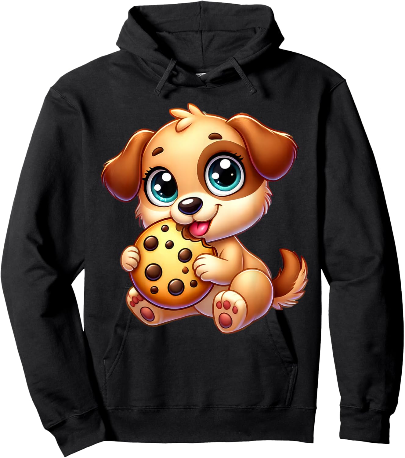 Dog Cookie Lover Love Snacks Puppy Animal Men Women Girls Kids Hoodie - Hoodie | Black
