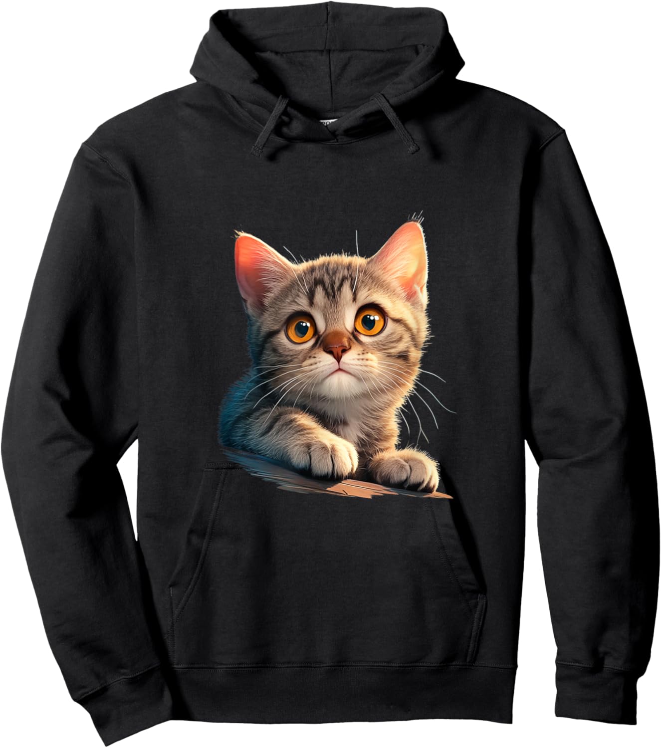 Adorable Realistic Kitten Cat Lovers Design Women Kids Hoodie - Hoodie | Black