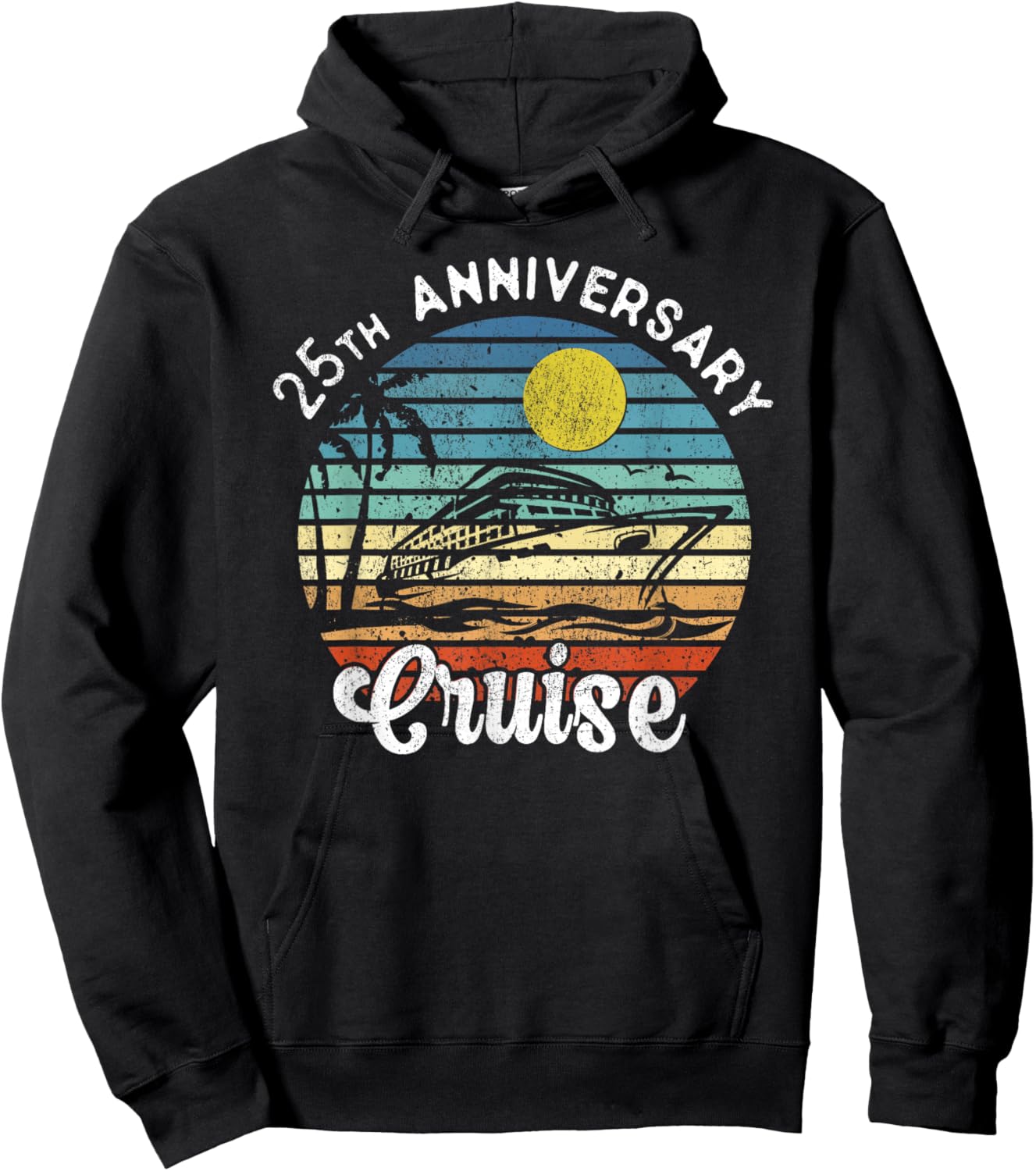 25th Wedding Anniversary Cruise Romantic Anniversaries Hoodie - Hoodie | Black