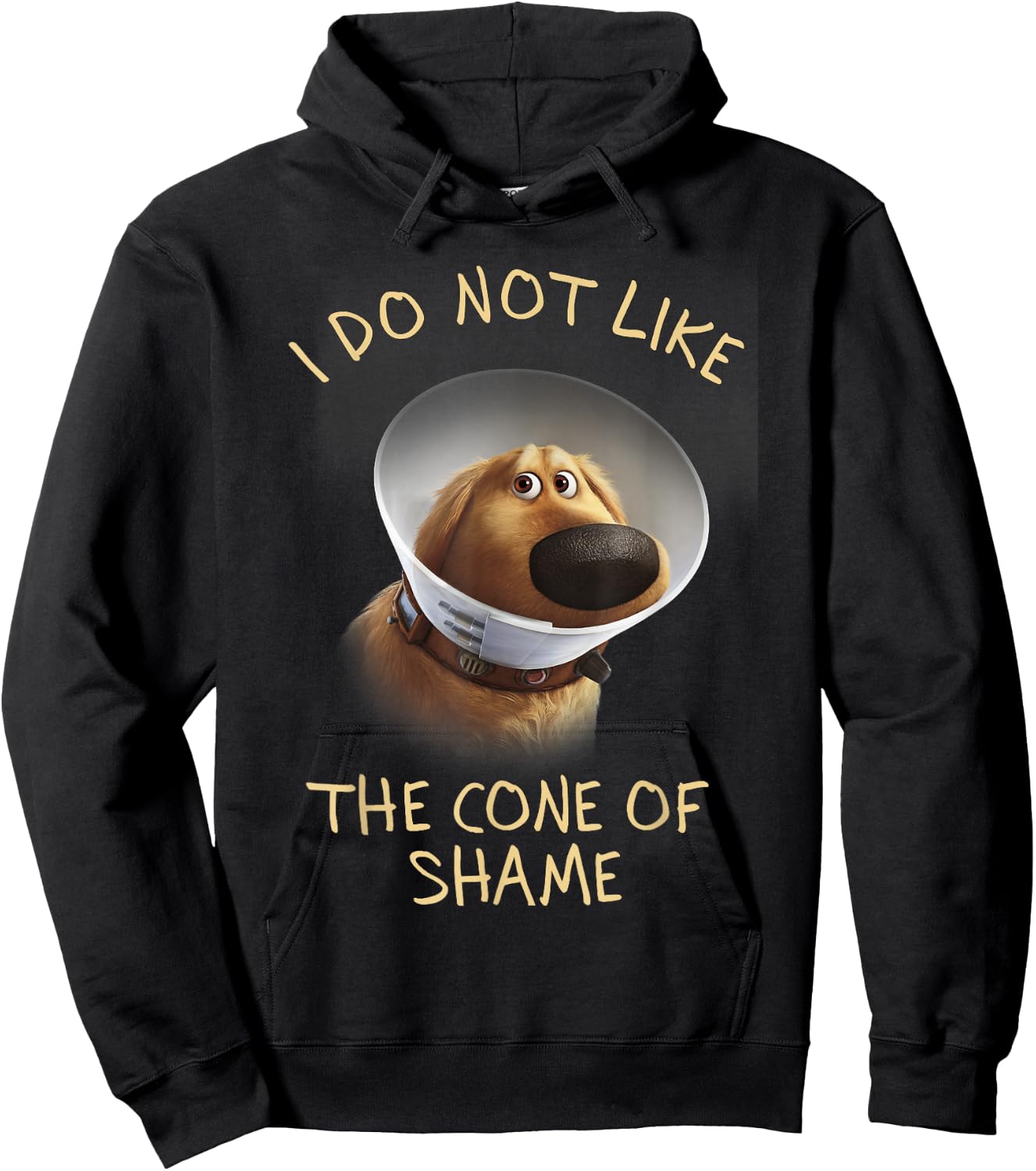 Disney Pixar Up Dug Sad Cone of Shame Graphic Hoodie - Hoodie | Black