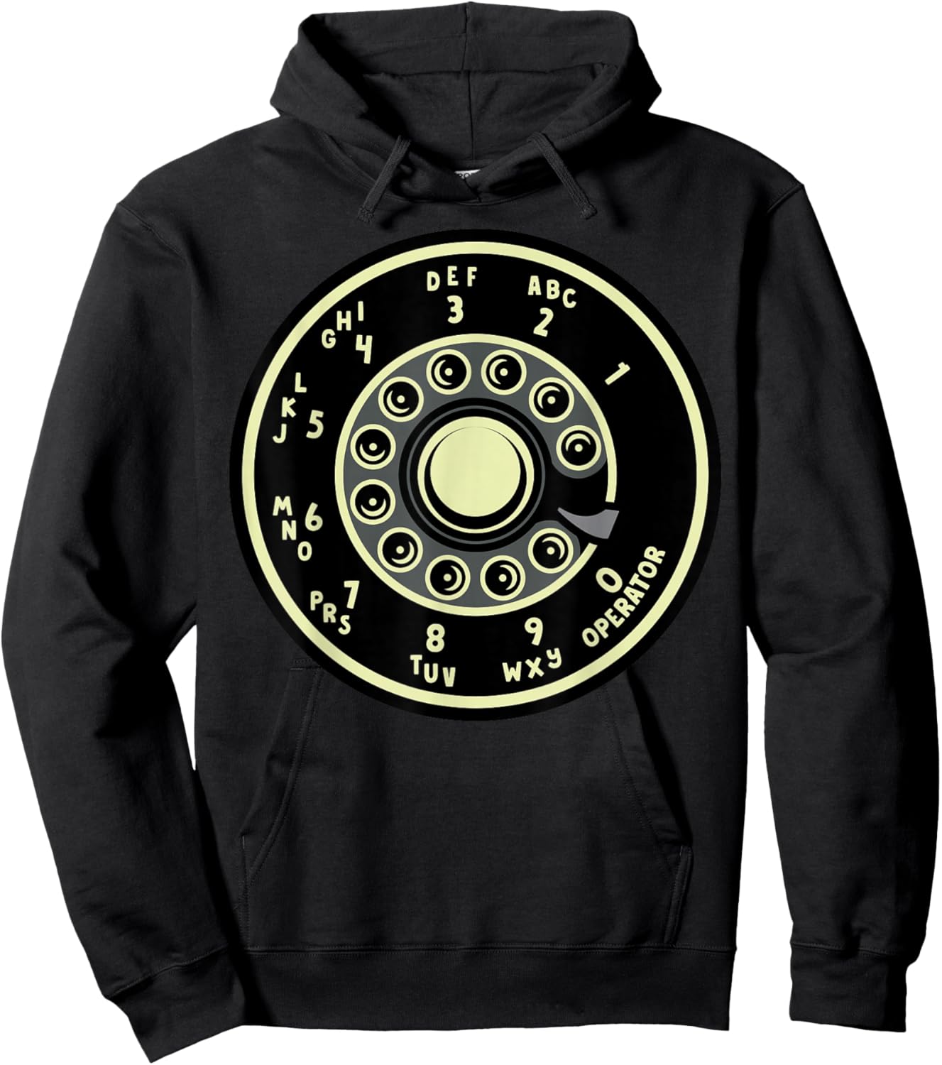 Retro Rotary Phone Dial Telephone Landline Vintage Halloween Hoodie - Hoodie | Black