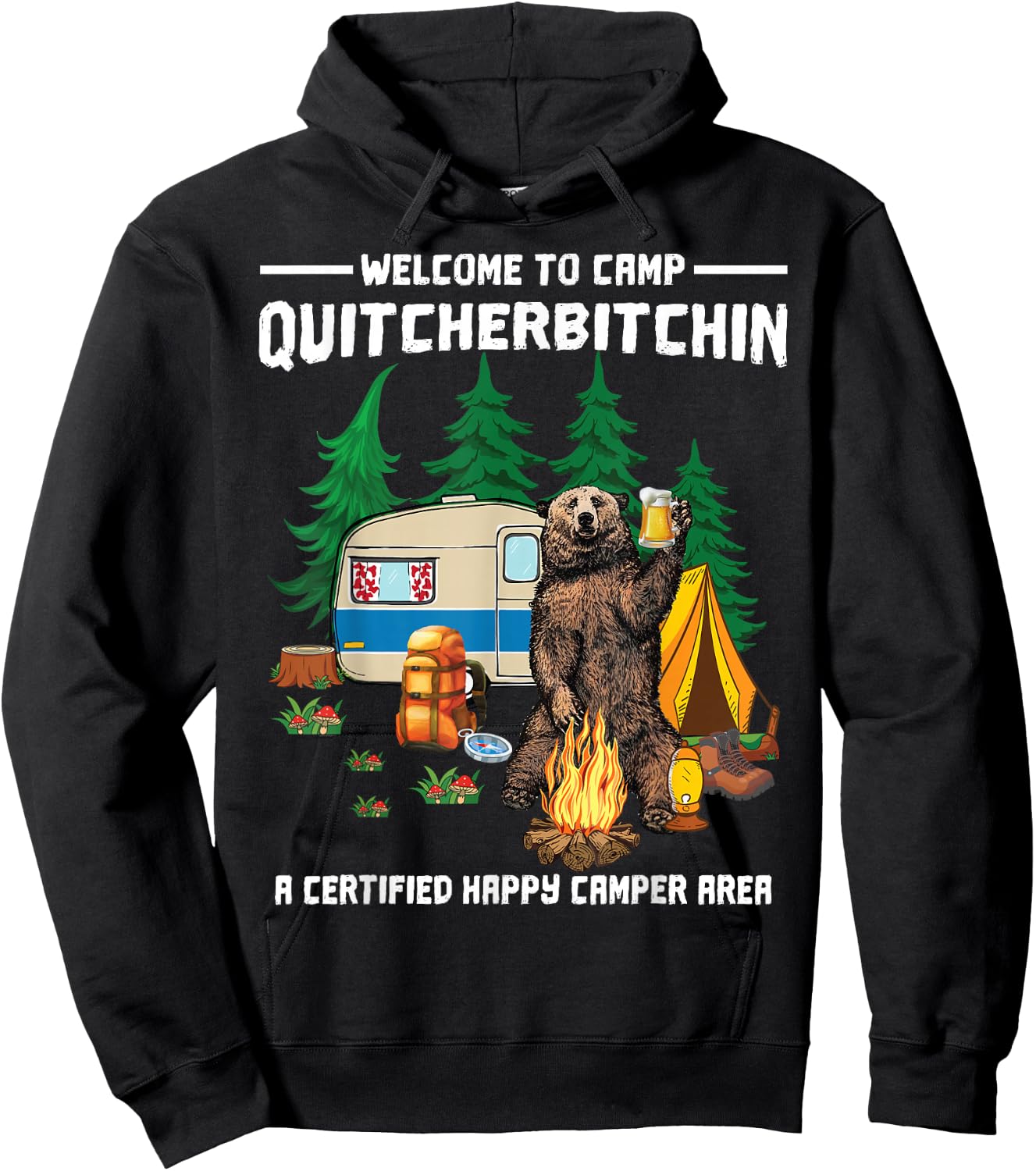 Welcome To Camp Quitcherbitchin Hoodie - Hoodie | Black