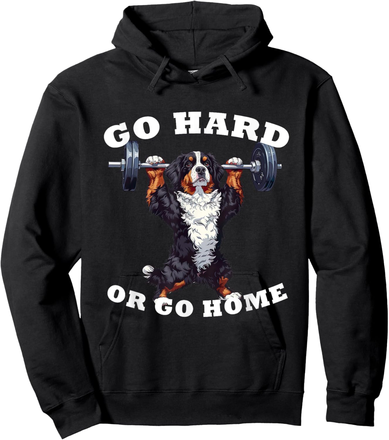 Pumping Weight Lifting Funny Bernese Mountain Dog Hoodie - Hoodie | Black