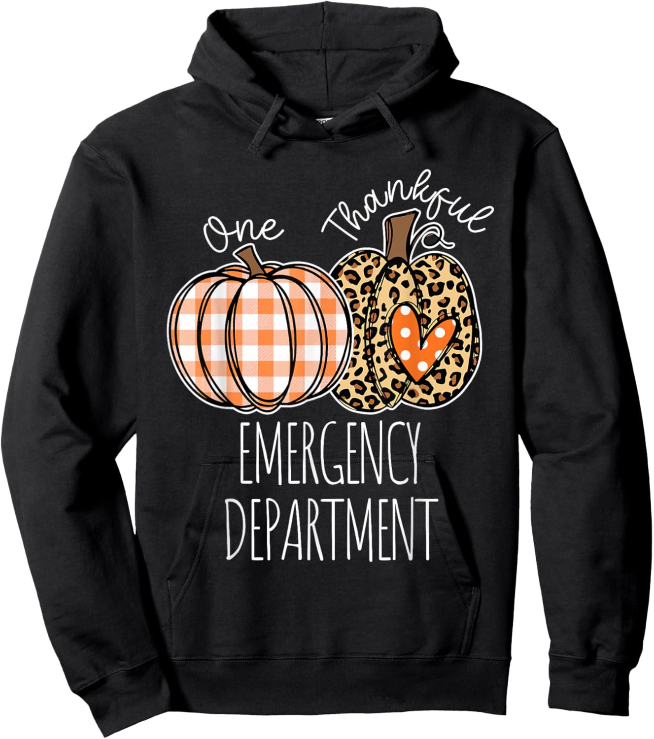Emergency Department Happy Thanksgiving ED Nurse ER Nurse Hoodie - Hoodie | Black