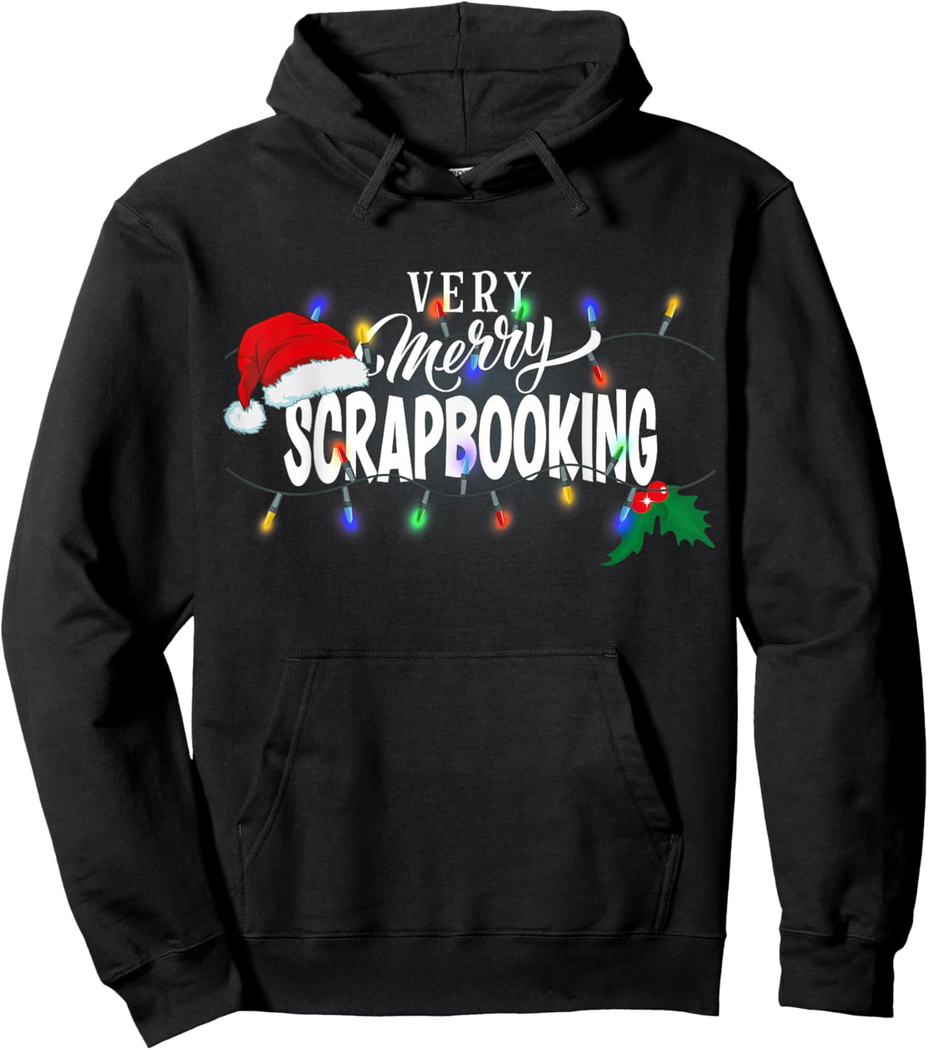 Matching Very Merry Scrapbooking Christmas Hoodie - Hoodie | Black