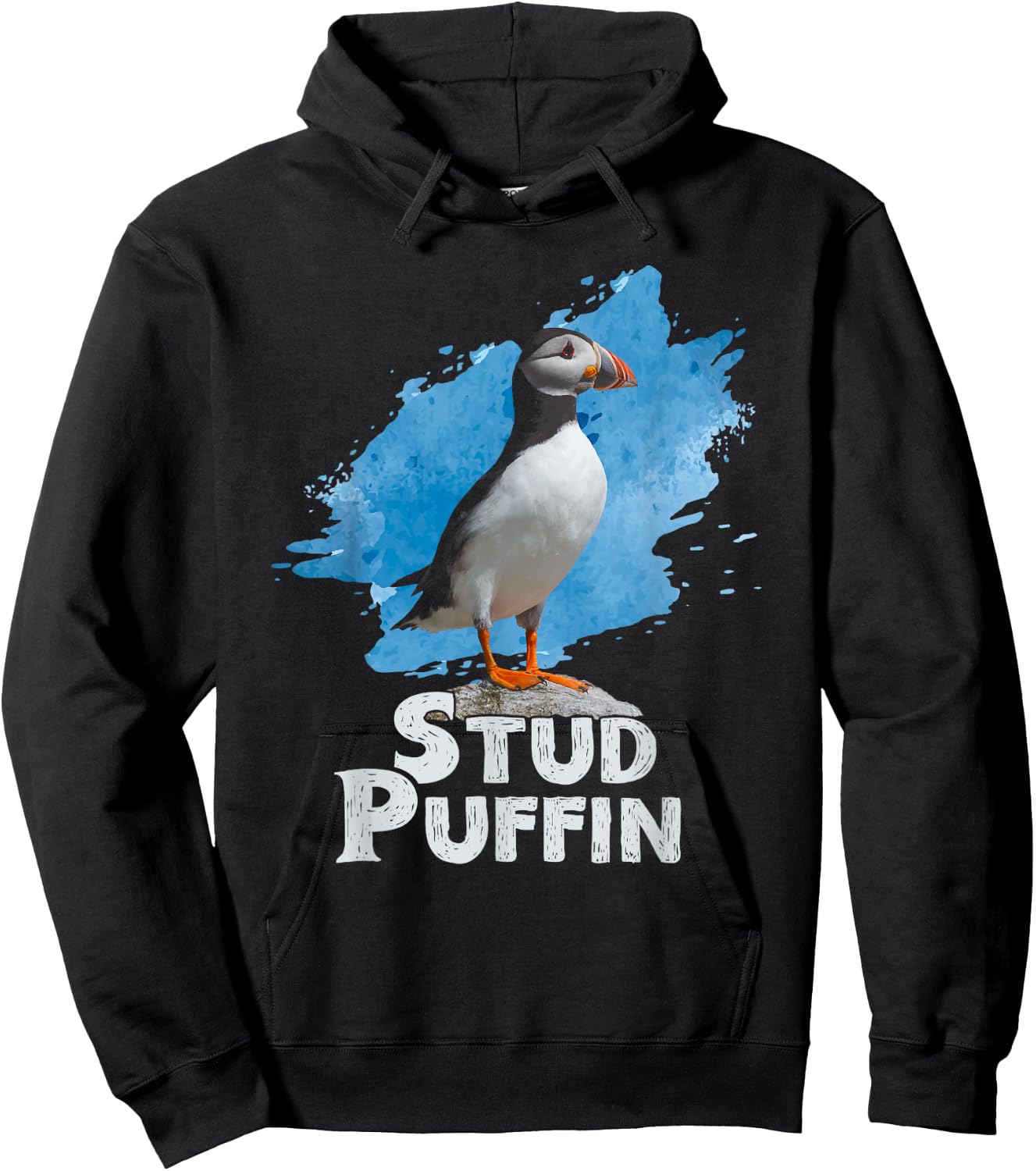 Stud Puffin Pajamas Retro Vintage Style Stud Puffin Bird Hoodie - Hoodie | Black
