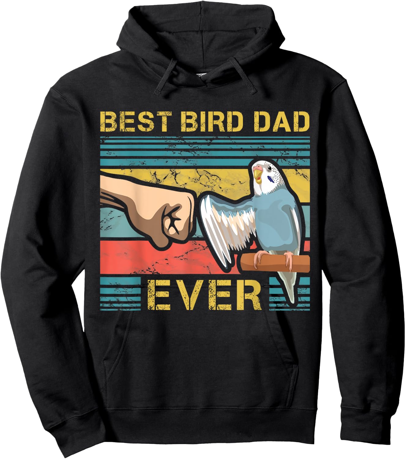 Budgie Dad Funny Bird Lover Father Budgerigar Enthusiast Hoodie - Hoodie | Black