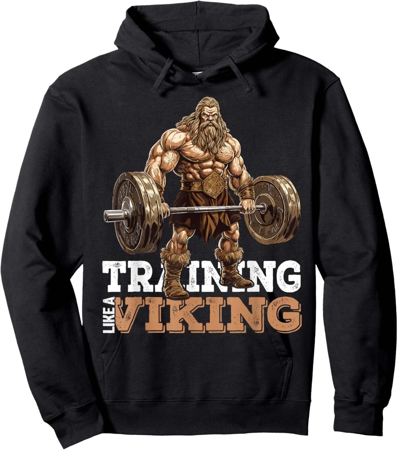 Training Like a Viking Deadlift Powerlifter Bodybuilder Gym Hoodie - Hoodie | Black