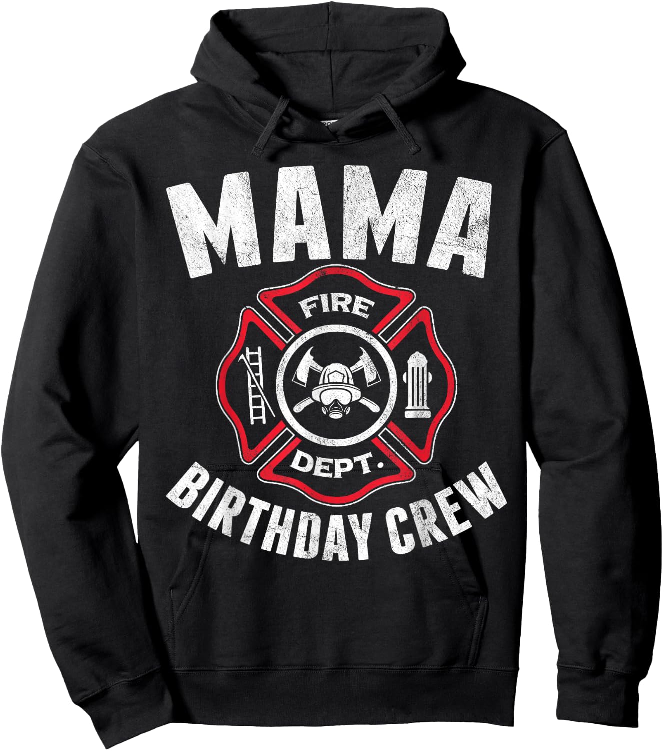 Mama Birthday Crew Fireman Firefighter Costume Party Hoodie - Hoodie | Black