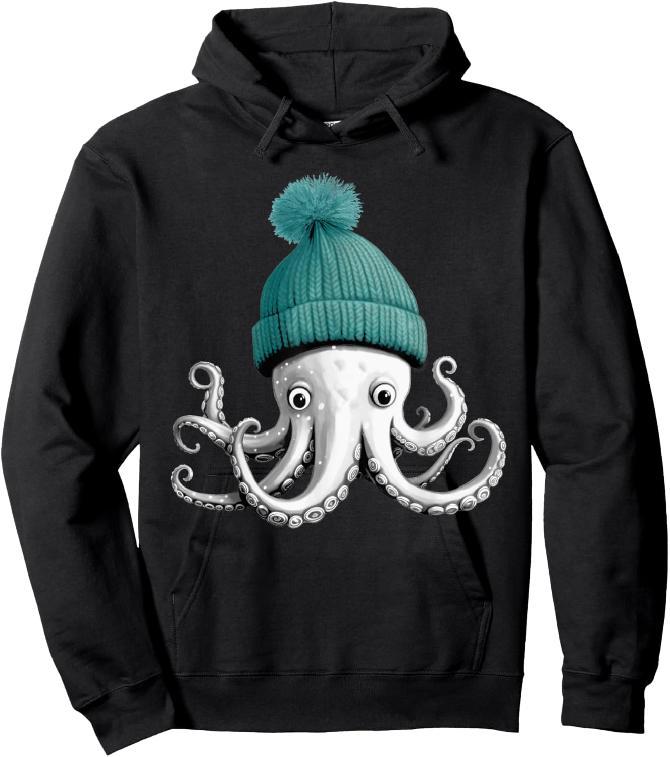 Cephalopod Octopus Lover Chilling in a Cap Novelty Apparel Hoodie - Hoodie | Black