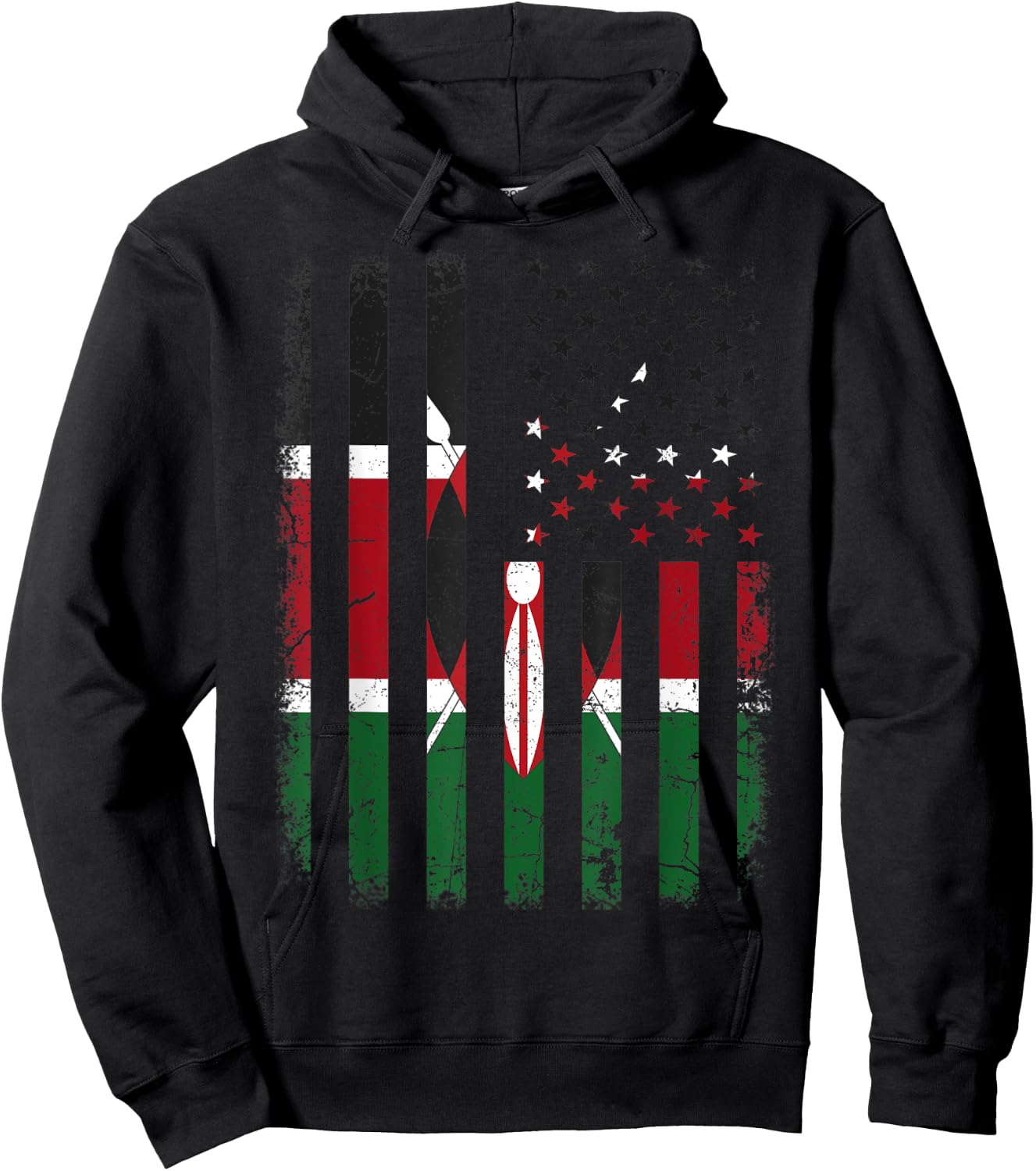 Kenyan American Flag Kenya America Pride Heritage Kids Men Hoodie - Hoodie | Black