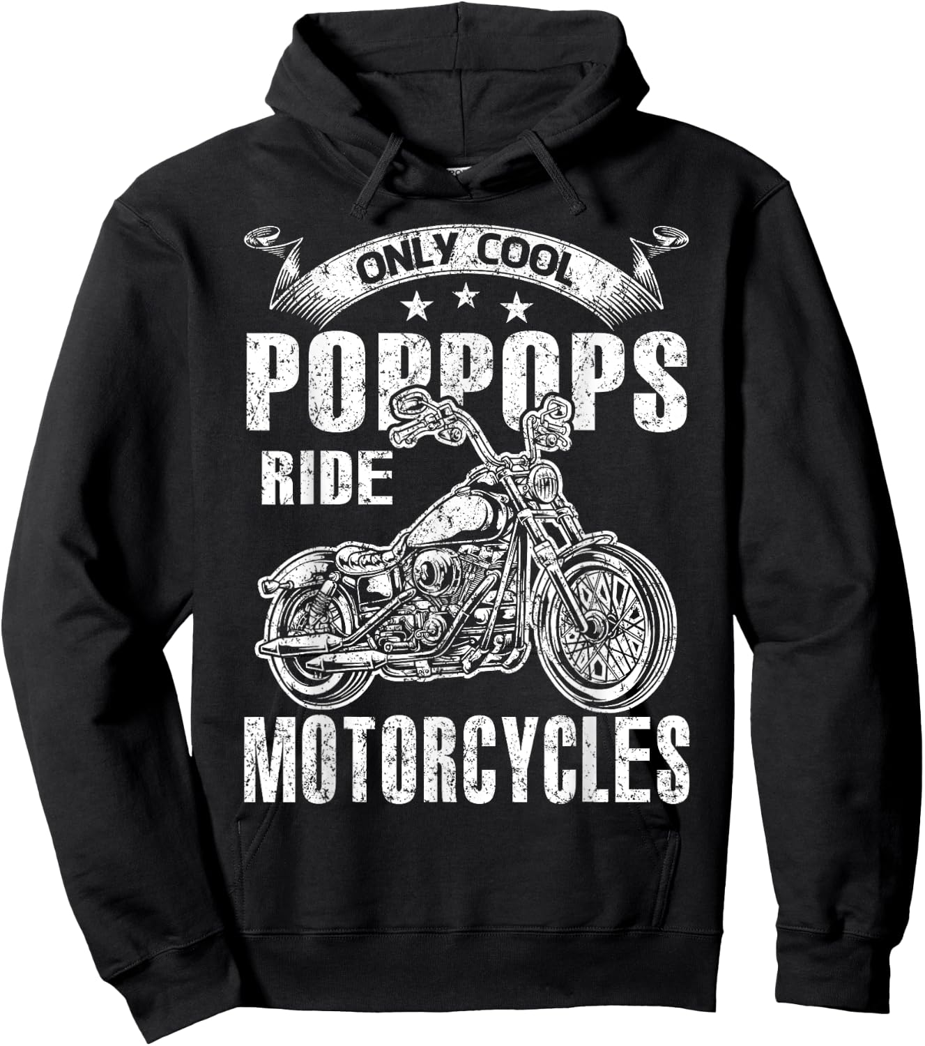 Only Cool Poppops Rides Motorcycles Hoodie - Hoodie | Black