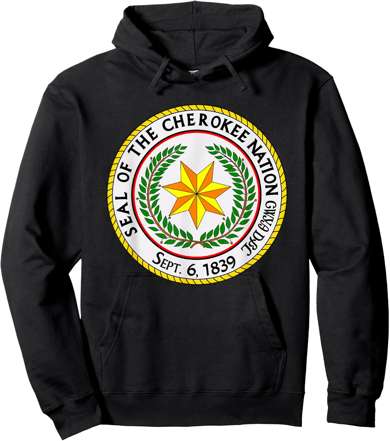 Seal of the Cherokee Nation Cherokee Native American Pride Hoodie - Hoodie | Black