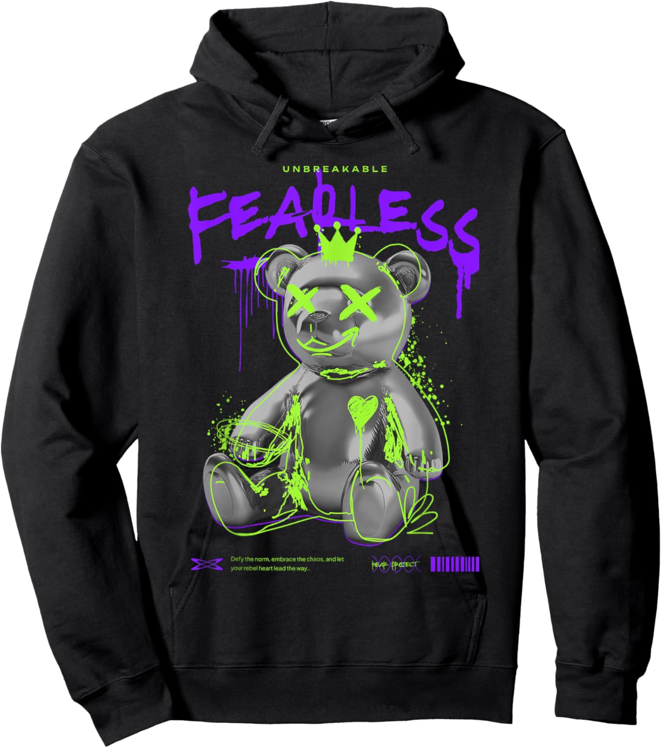 Bear with crossed out eyes Crossed eyes bear Hoodie - Hoodie | Black