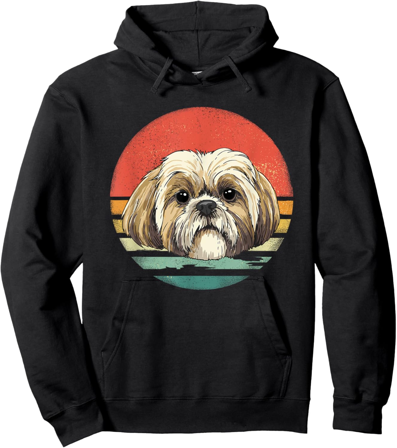 Shih Tzu Shirt Shih Tzu Dog Face Pet Lover Shih Tzu Mom Dad Hoodie - Hoodie | Black