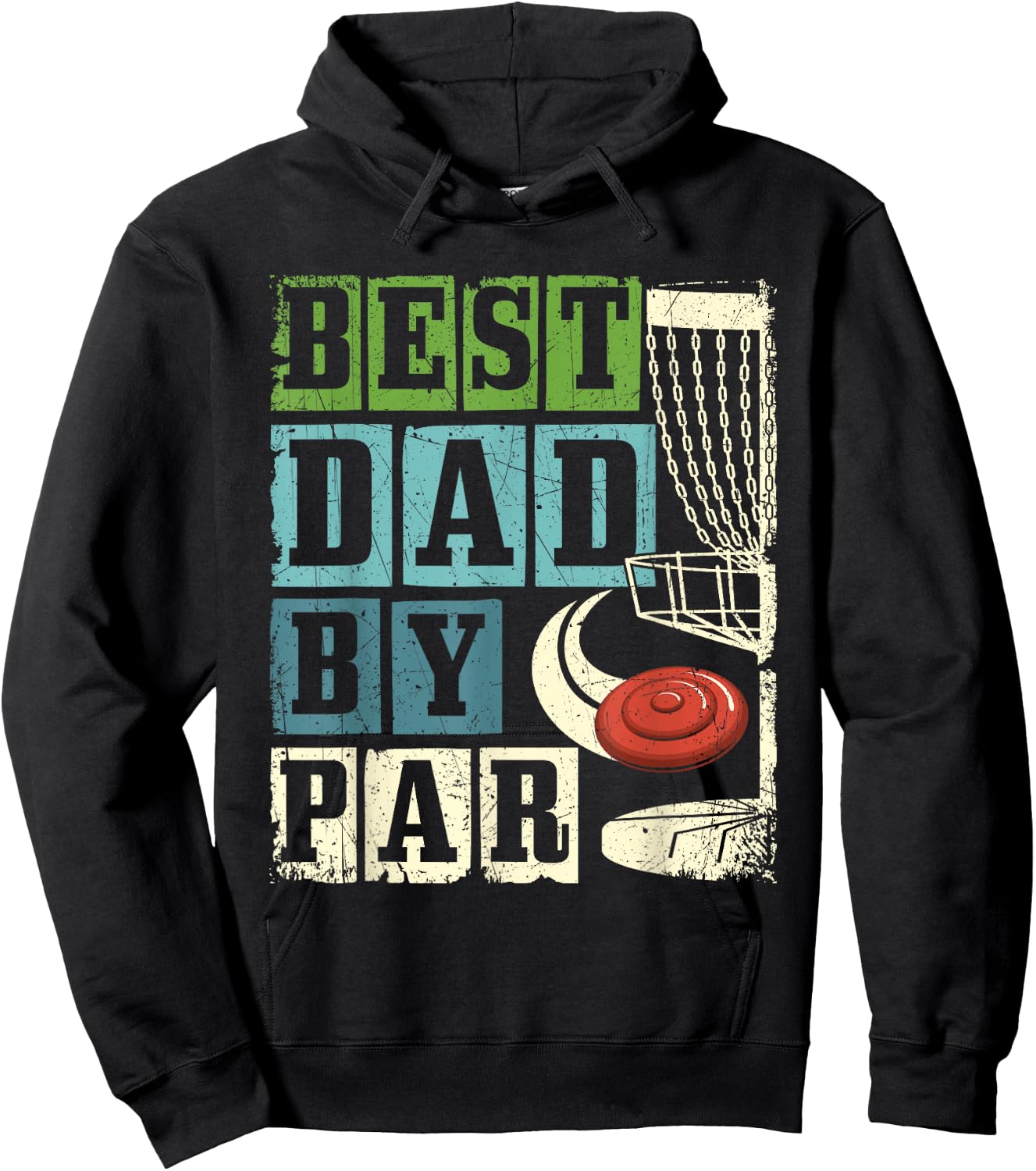 Best Dad By Par - Funny Disc Golf Player Flying Disc Golfer Hoodie - Hoodie | Black