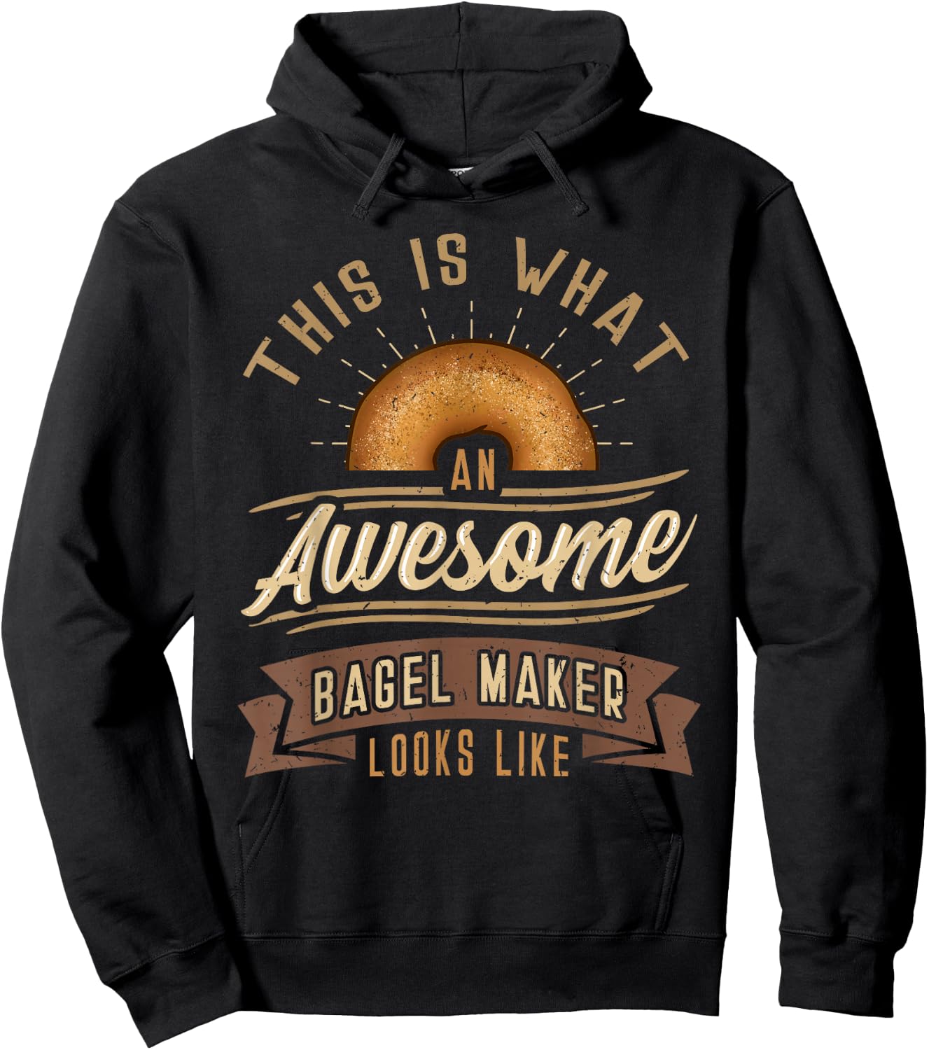 Bagel Roll Lover Baker Wheat Bakery Jewish Bread Gift Hoodie - Hoodie | Black