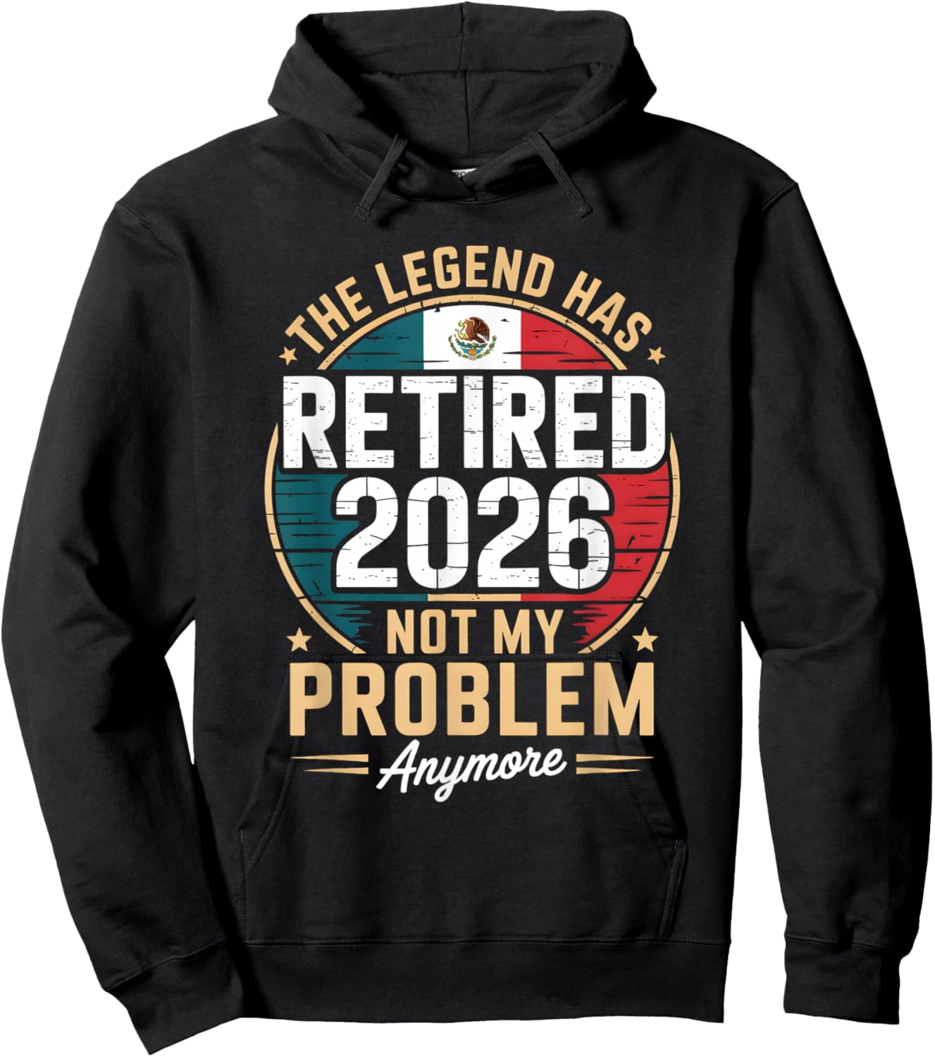 The Legend Has Retired 2026 Mexico Flag Design Hoodie - Hoodie | Black