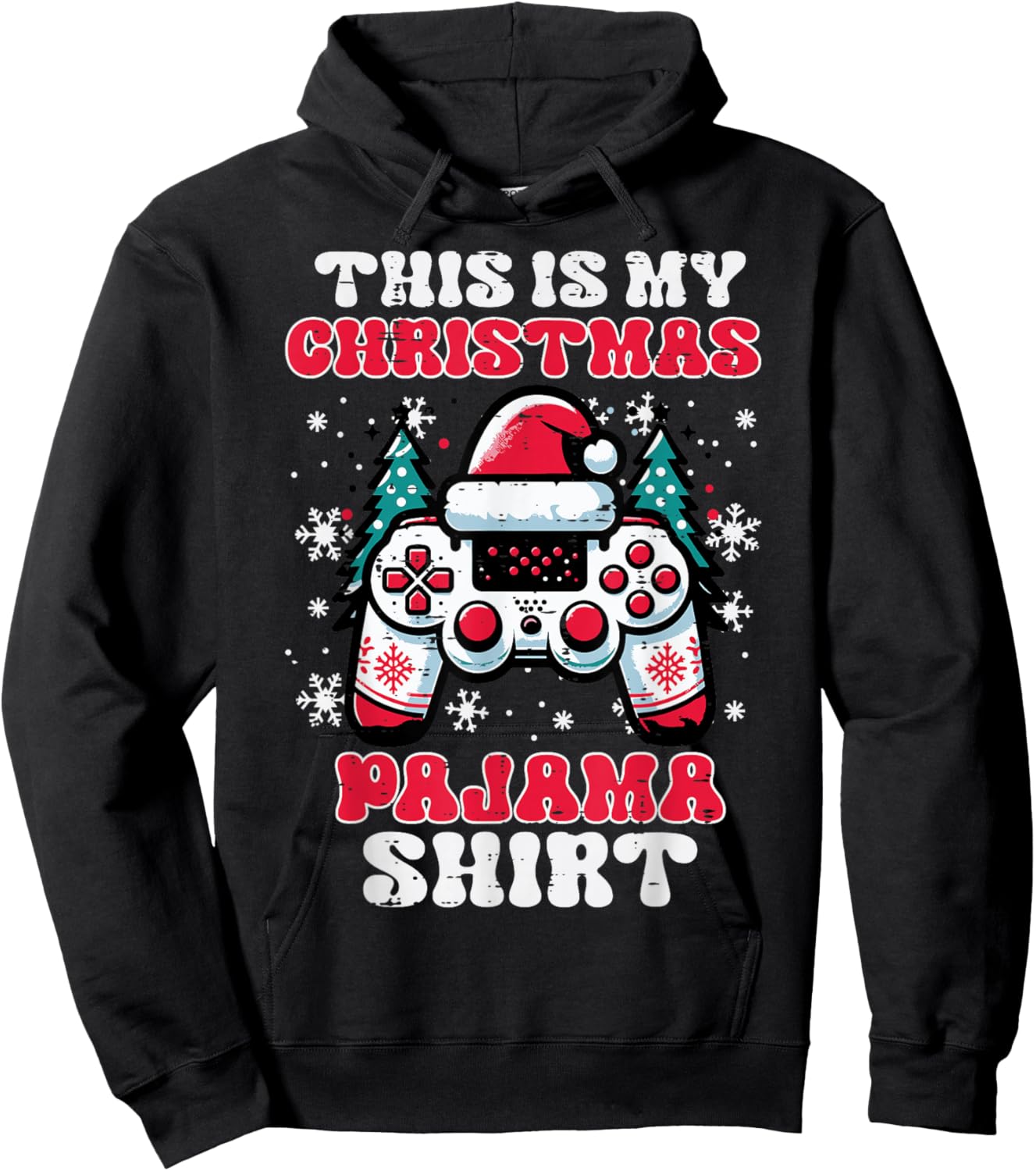 This My Christmas Pajama Shirt Gaming Xmas Men Boys Kids Hoodie - Hoodie | Black