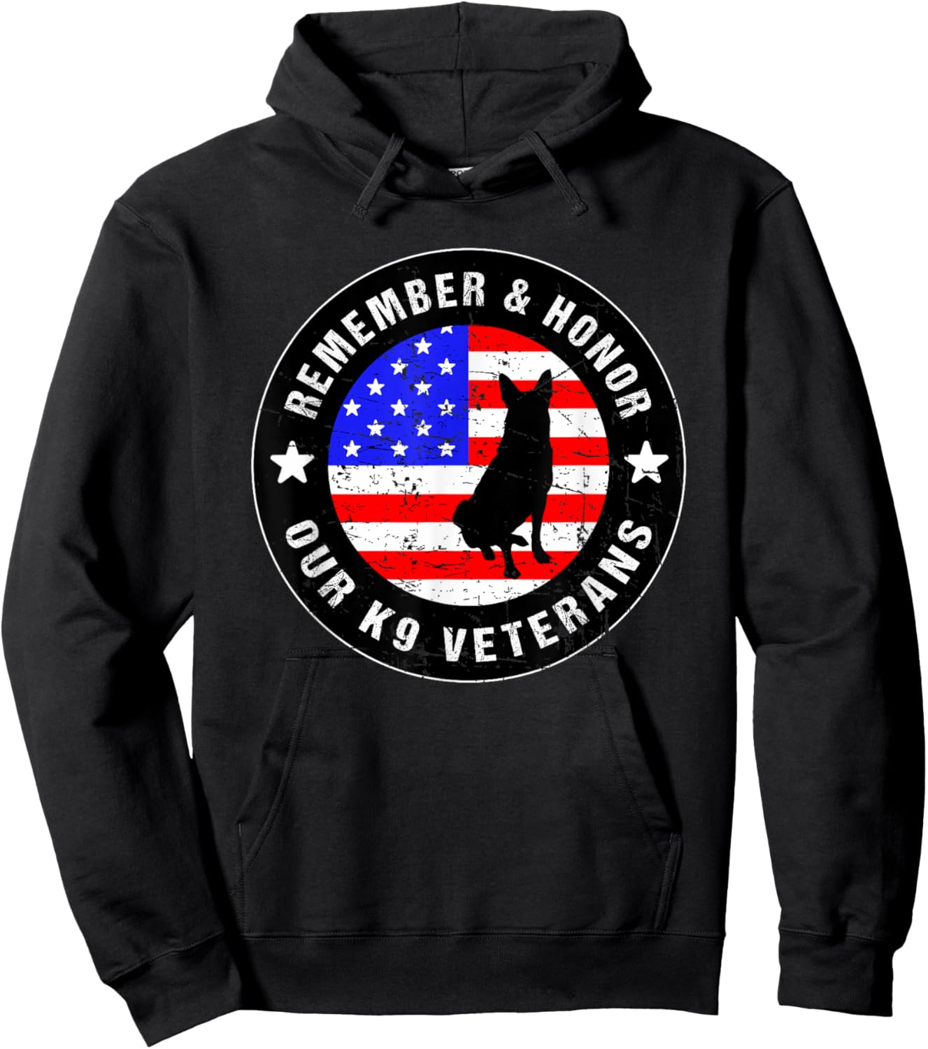 Remember & Honor Our K9 Veterans - US Military Dog Hoodie - Hoodie | Black