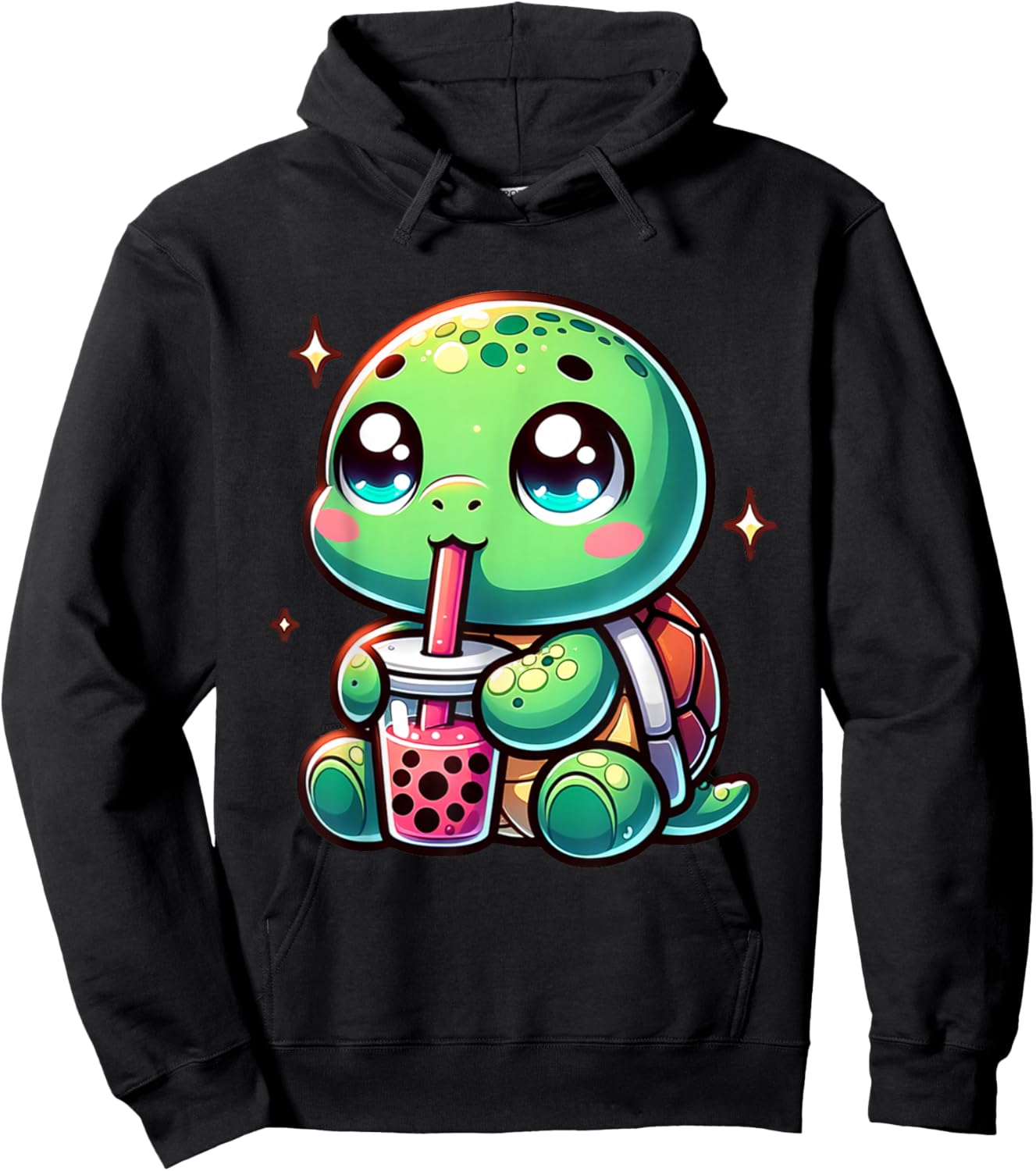 Cute turtle drinking boba. Funny Boba Turtles Lover Girls Hoodie - Hoodie | Black