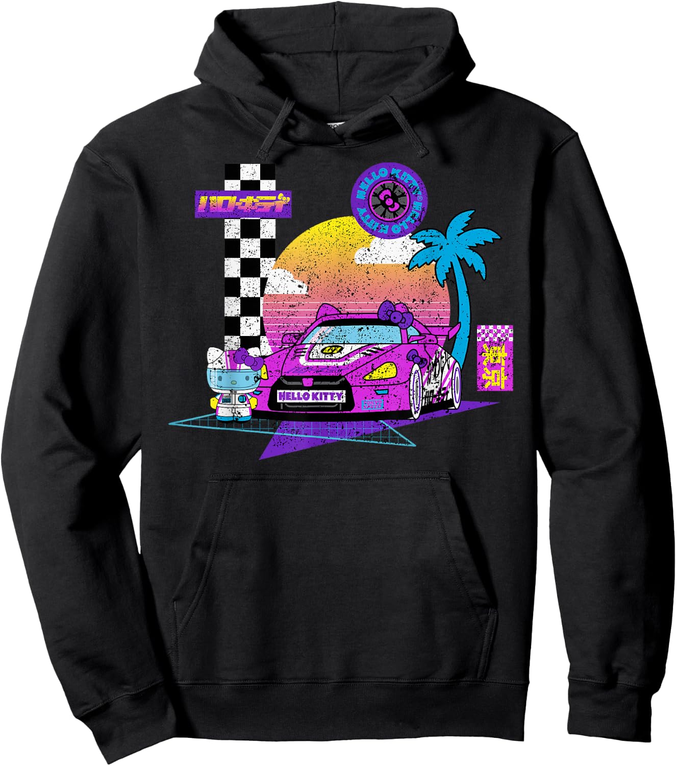 SANRIO Hello Kitty Kawaii Tokyo Racer Hoodie - Hoodie | Black