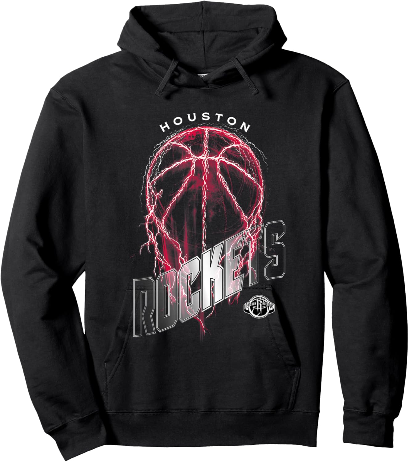 NBA Houston Rockets Lightning Bolt Basketball Logo Hoodie - Hoodie | Black
