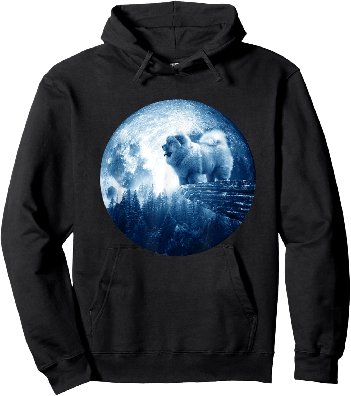 Rough Chow Chow Dog Moon Dog Mom Dad Women Men Dog Lovers Hoodie - Hoodie | Black