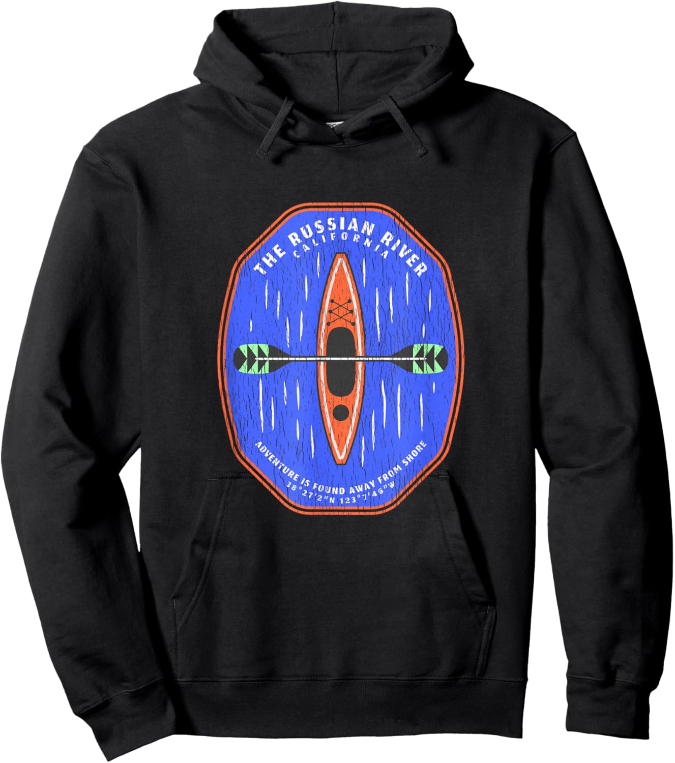 Russian River California Kayaking Souvenir Russian River Hoodie - Hoodie | Black