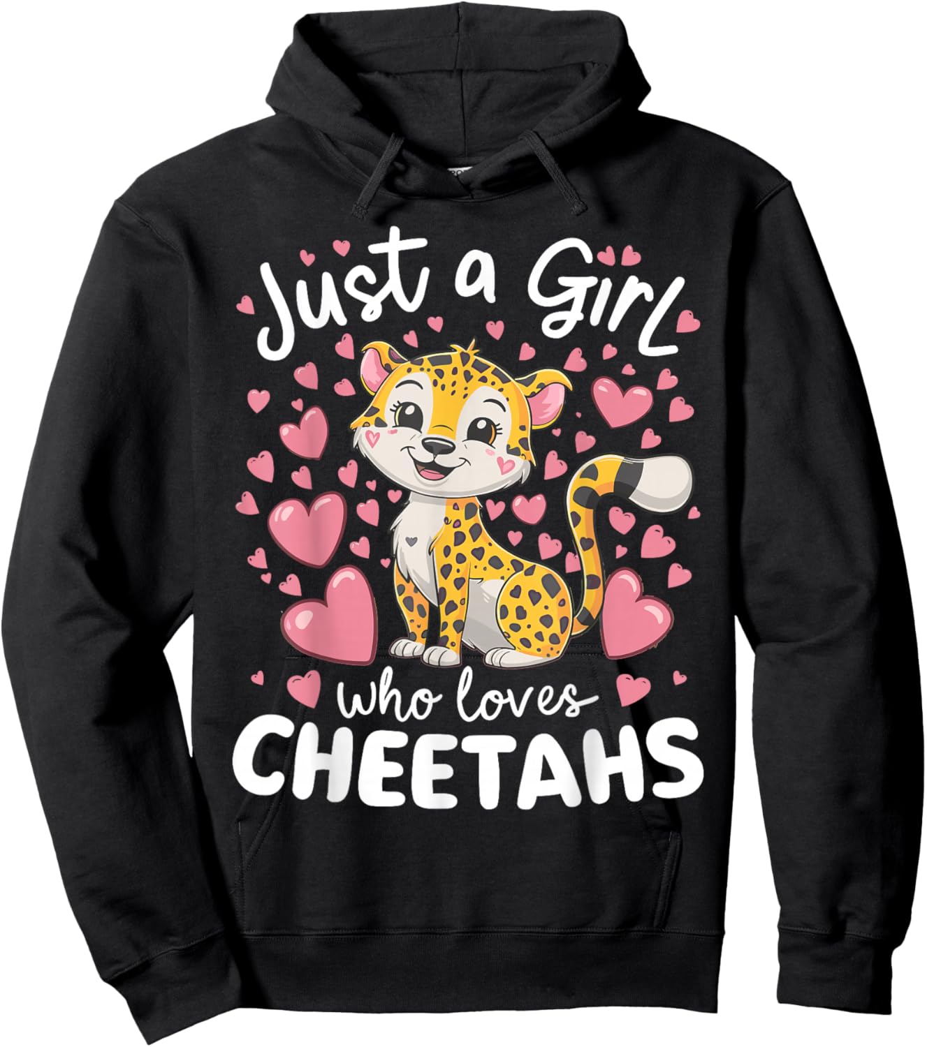 Just a Girl Who Loves Cheetahs African Savanna Hoodie - Hoodie | Black