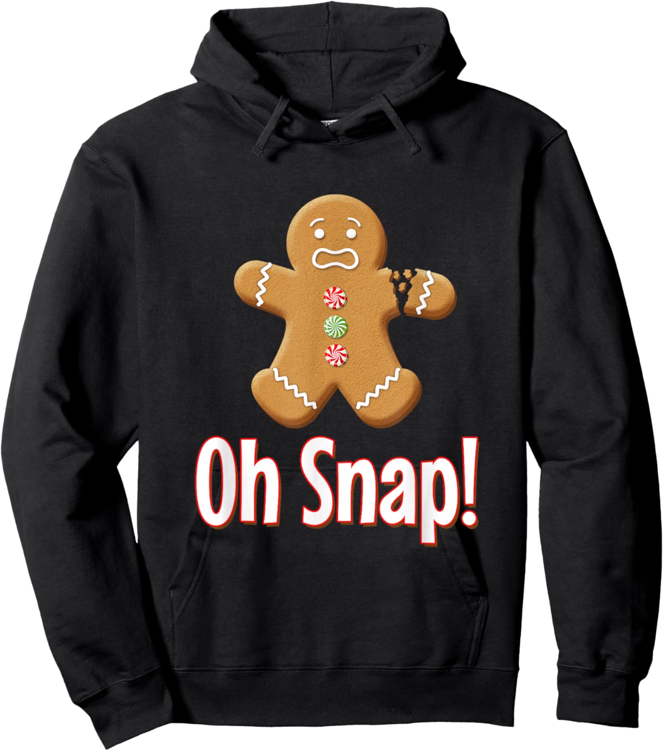 Oh Snap! - Gingerbread Man With An Arm That Is Broke Hoodie - Hoodie | Black