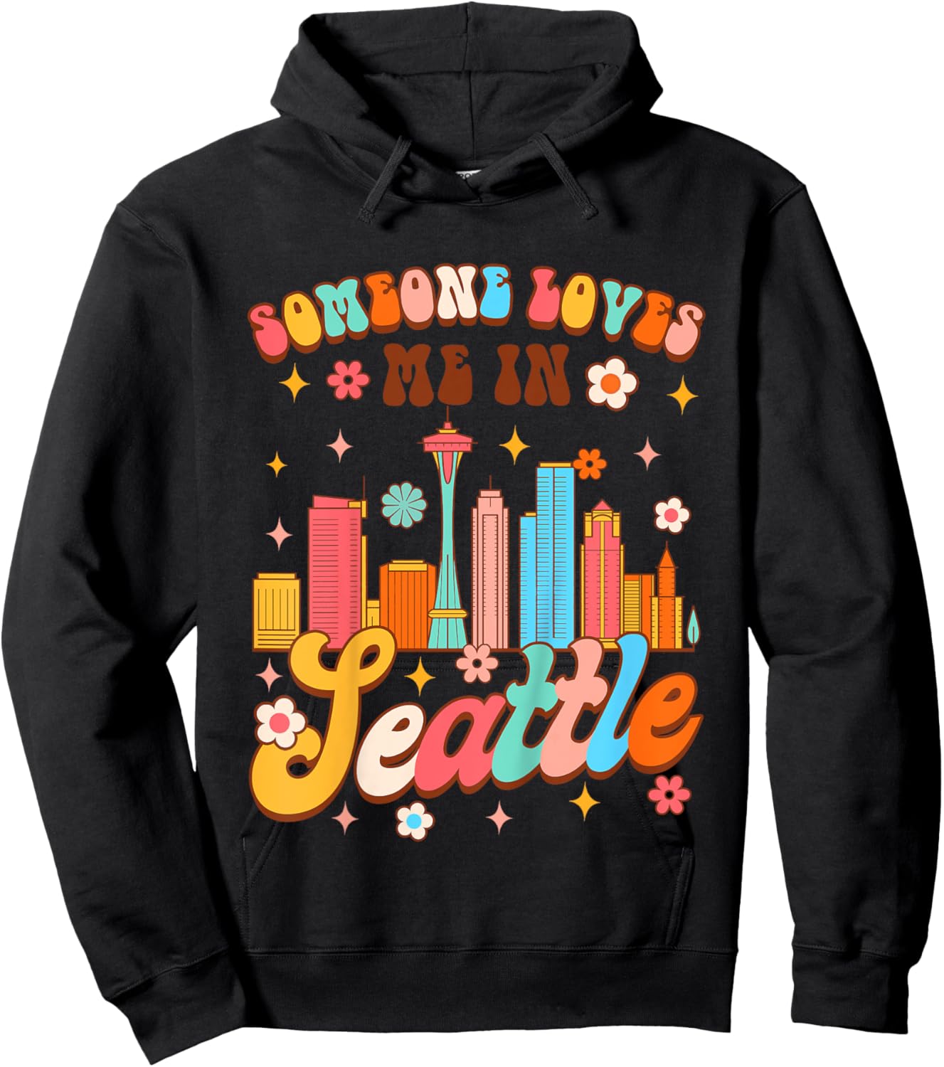 Kids Made In Seattle Baby Shower Someone Loves Me In Seattle Hoodie - Hoodie | Black