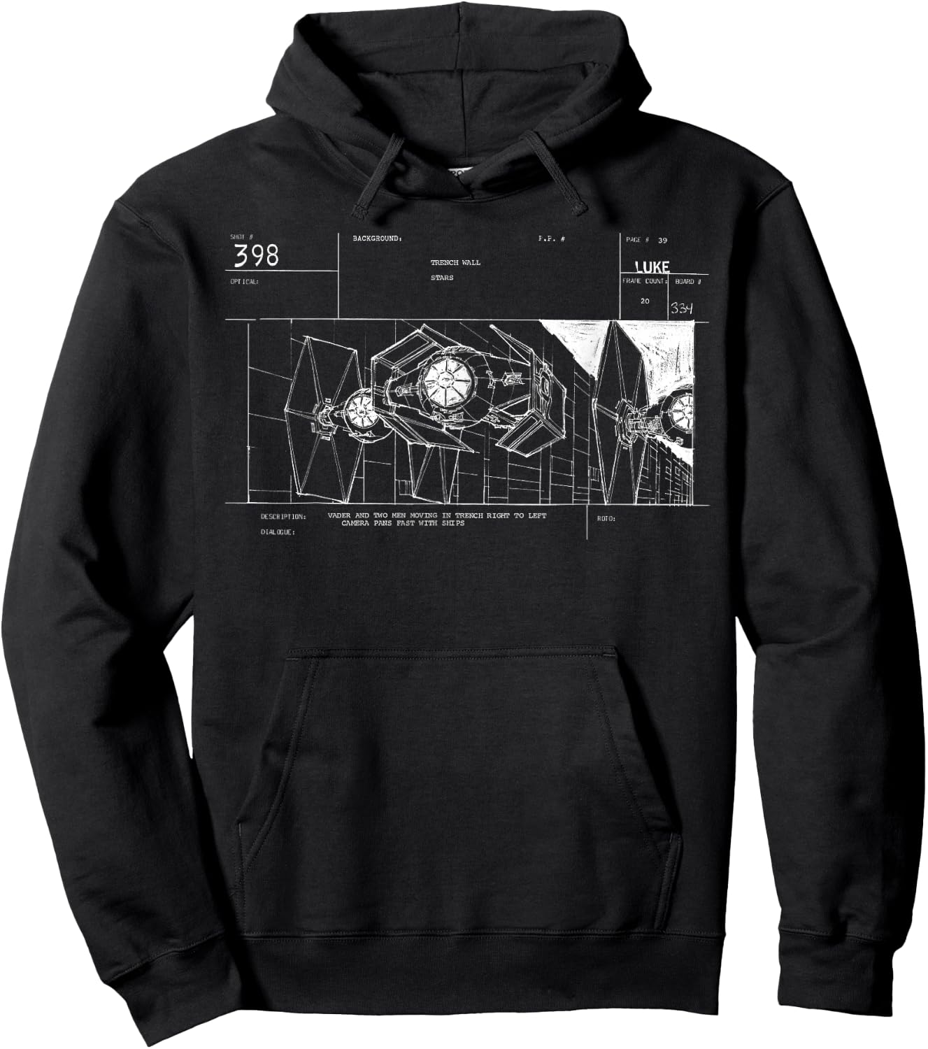 Star Wars TIE Fighters Retro Story Board Movie Hoodie - Hoodie | Black