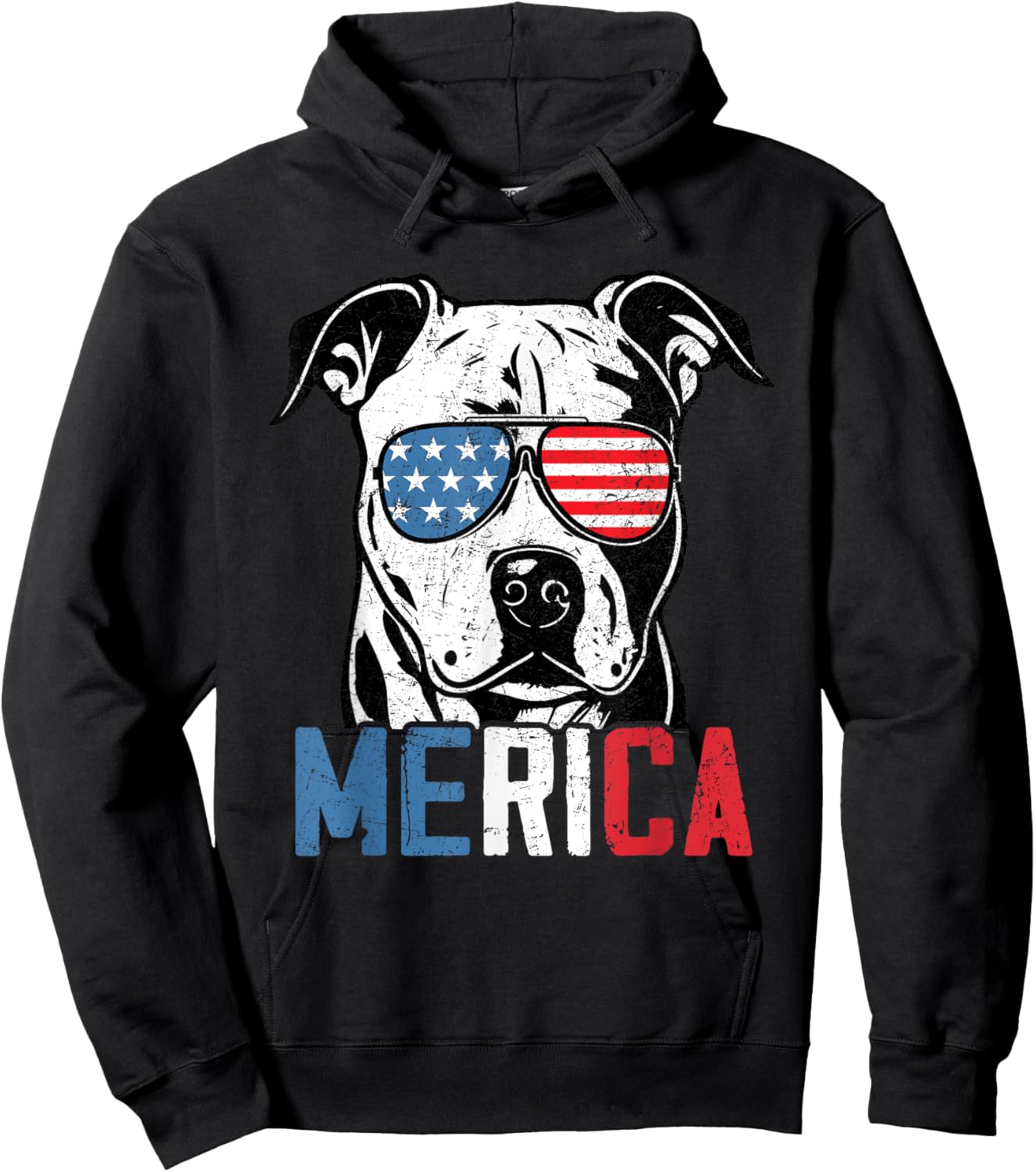 Patriotic Dogo Argentino Dog Merica 4th Of July Funny Hoodie - Hoodie | Black