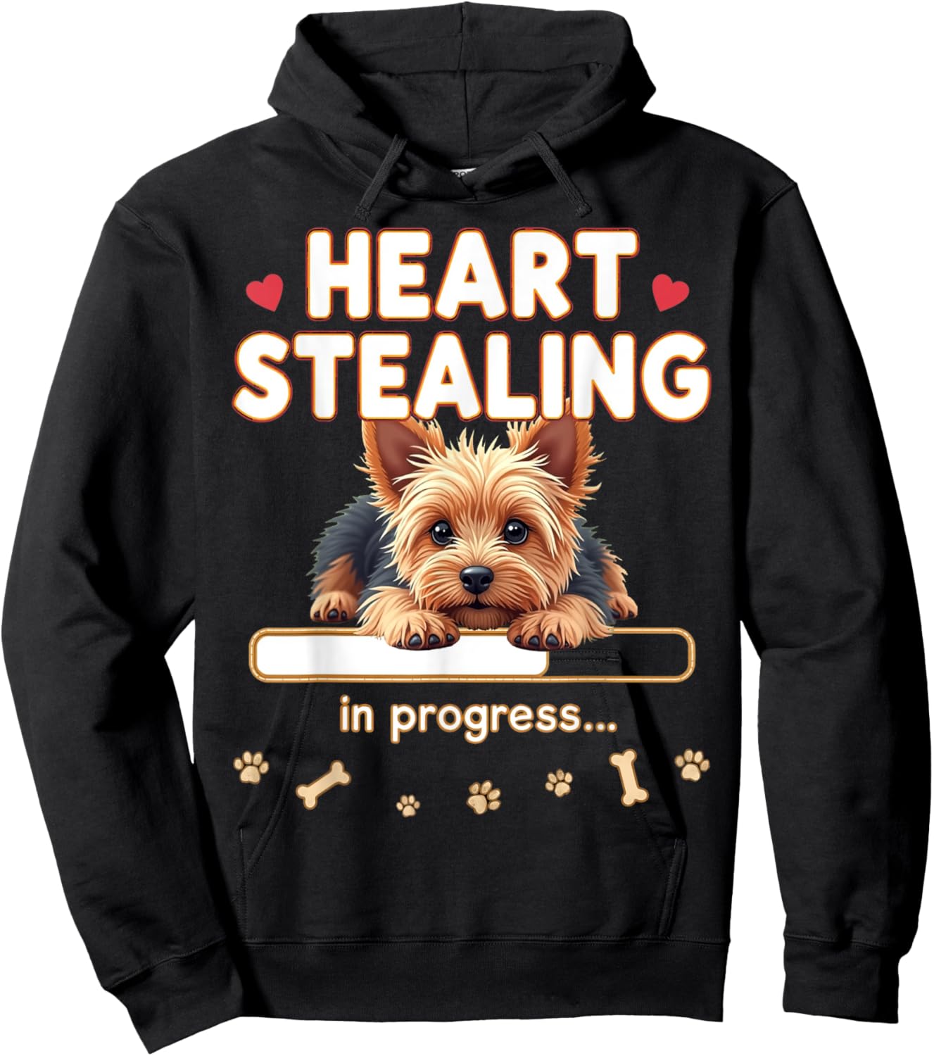 Heart Yorkshire Terrier Dog Funny Gift Yorkie Puppy Hoodie - Hoodie | Black