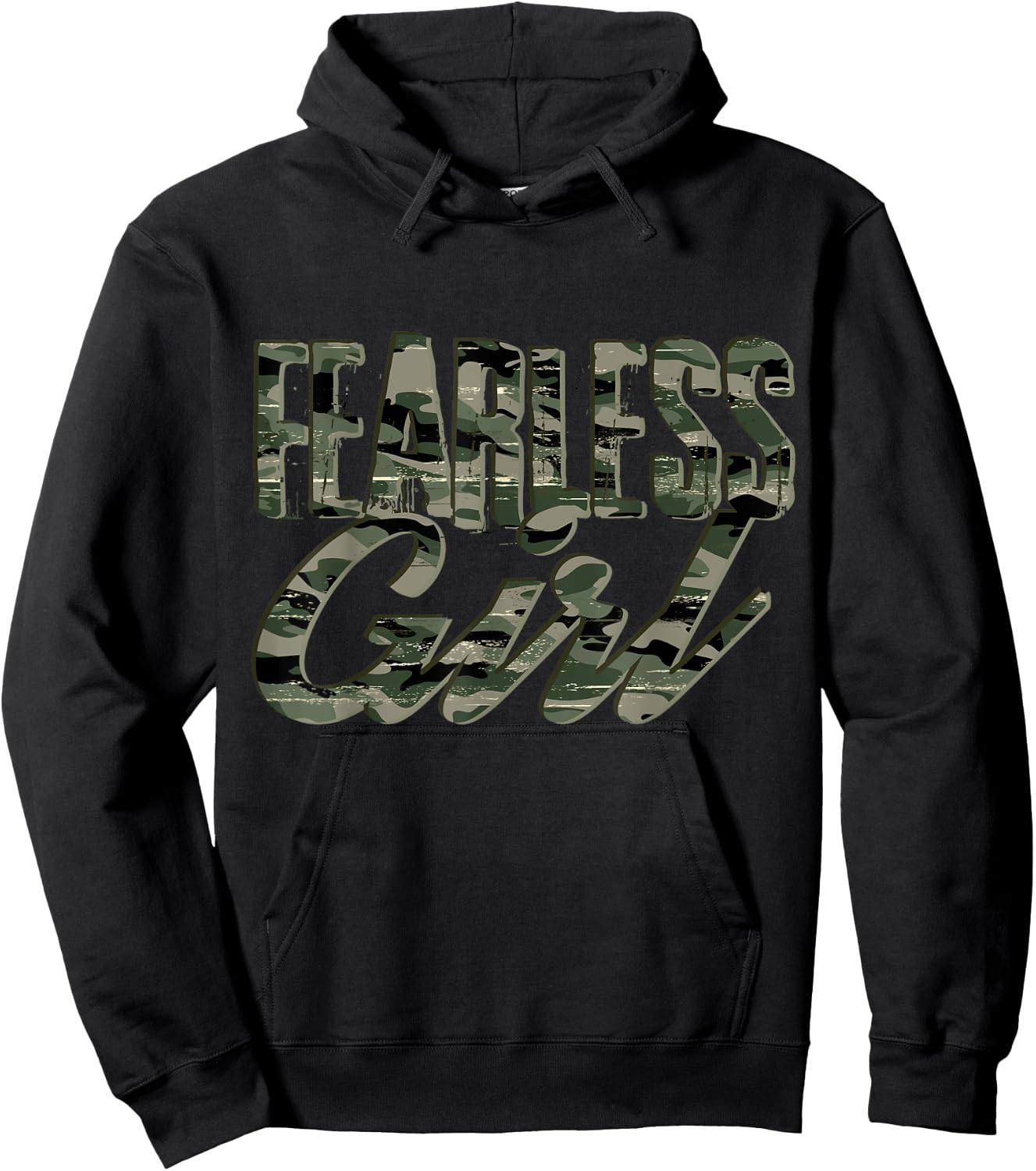 Fearless Girl Camo | Inspirational Hoodie - Hoodie | Black