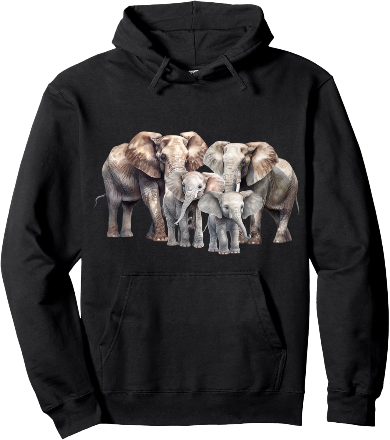 Elephant Family Elephant Women Kids Boys Girls Hoodie - Hoodie | Black