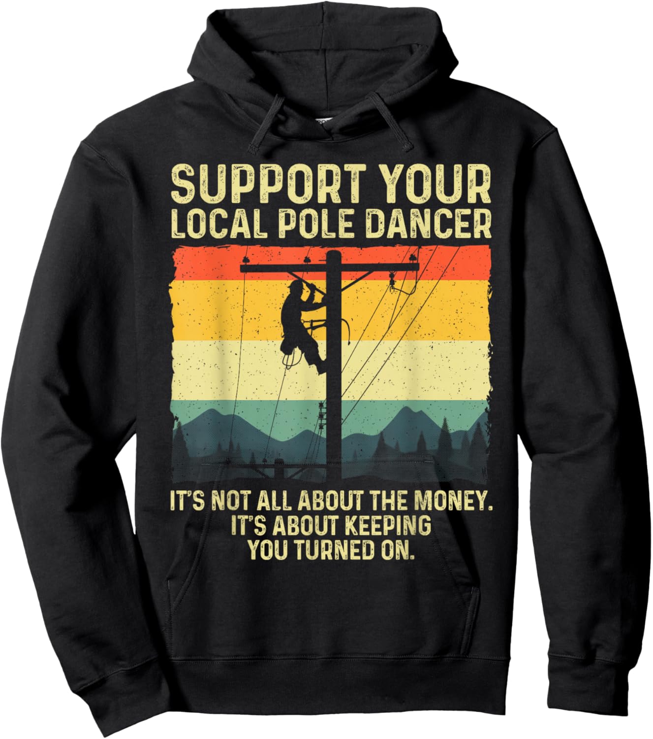 Best Lineman Design Women Kids Electrical Lineman Hoodie - Hoodie | Black