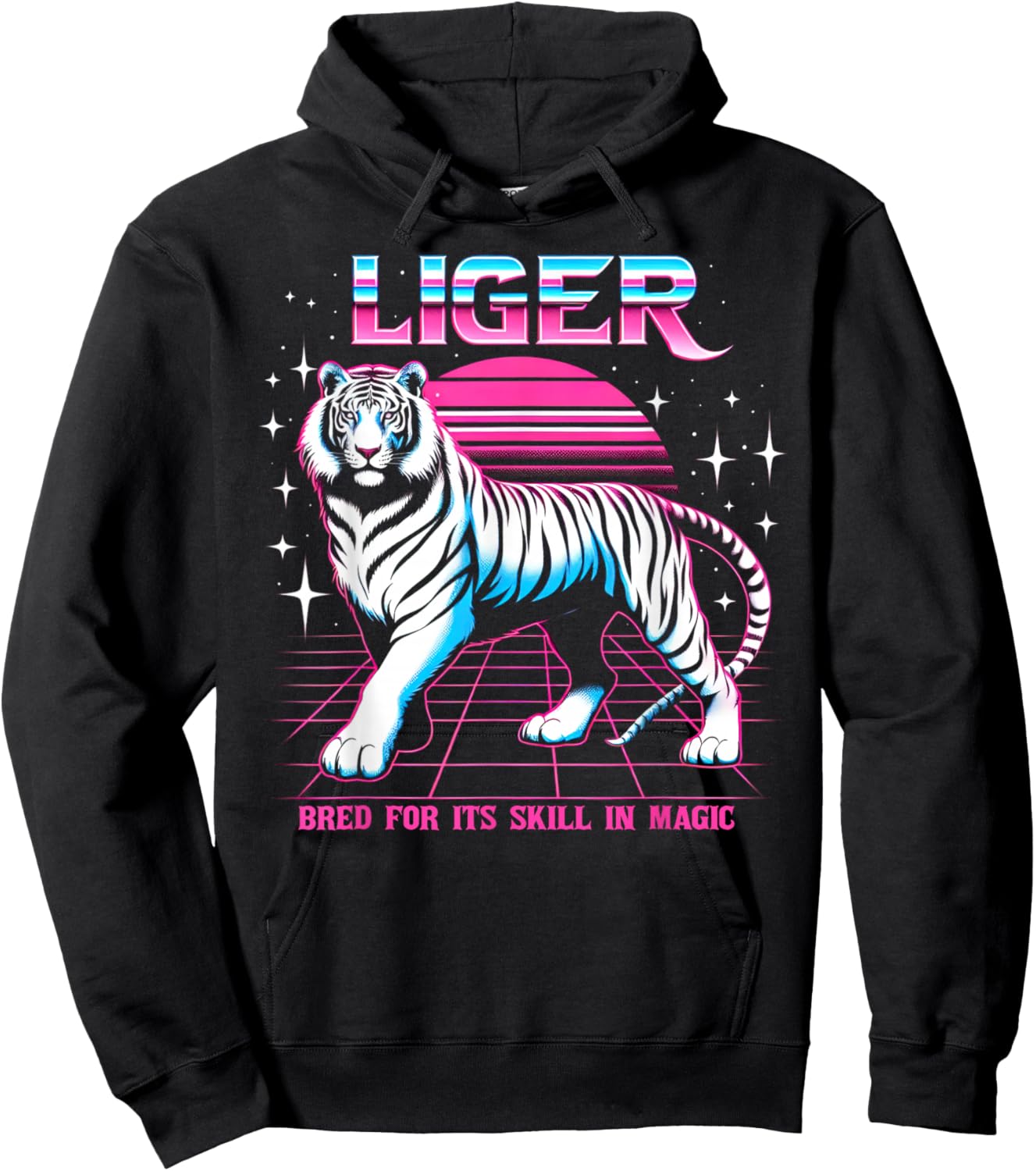 Liger Retro Vintage Tiger Lion Magic Beast Graphic Hoodie - Hoodie | Black