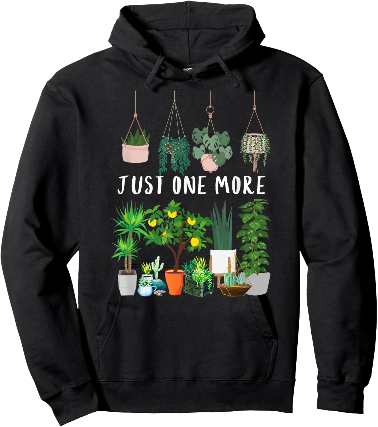 Just one more Plant Lady Mom Indoor Flower Floral Hoodie - Hoodie | Black