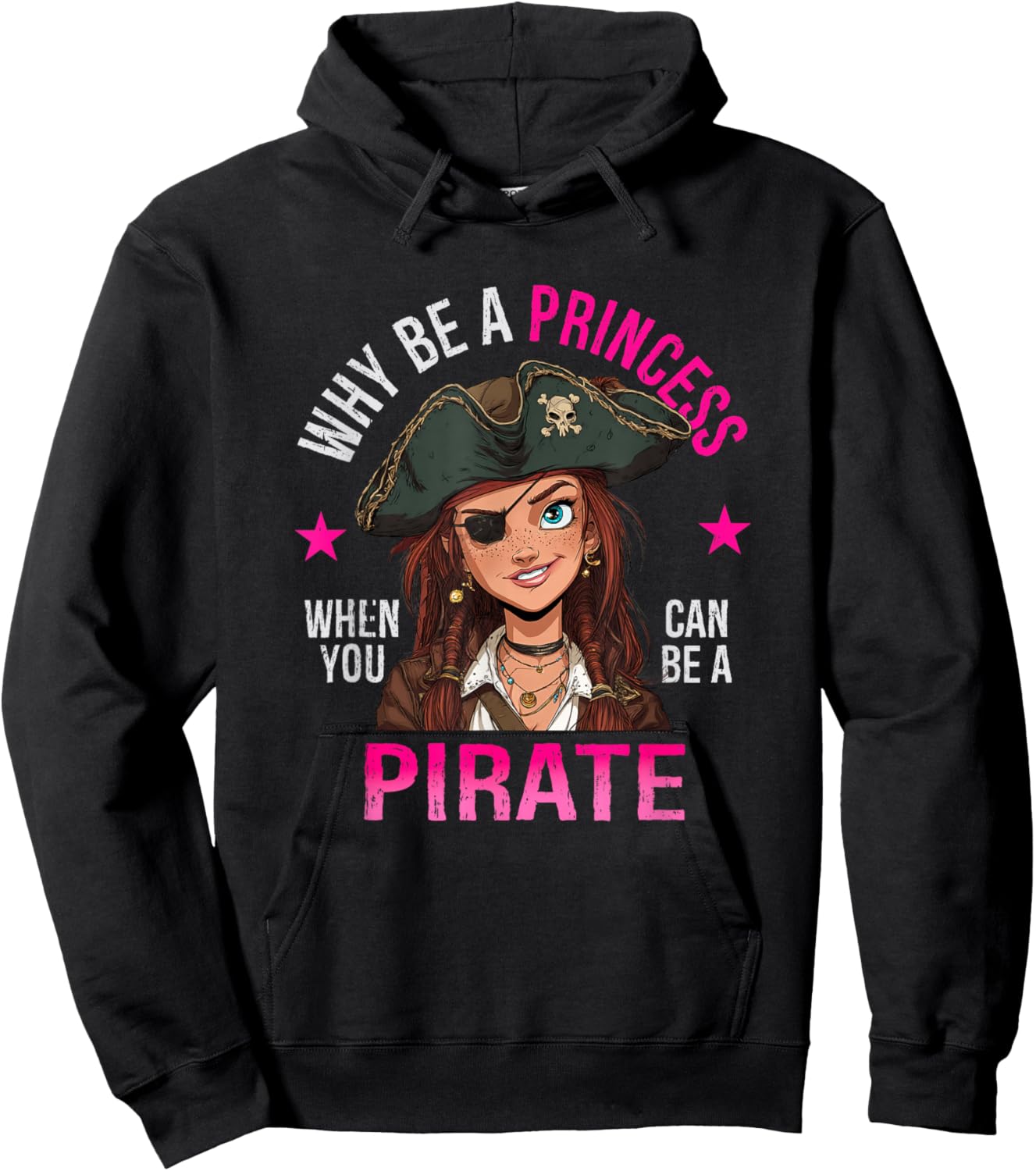 Funny Pirate Girl Hoodie - Hoodie | Black