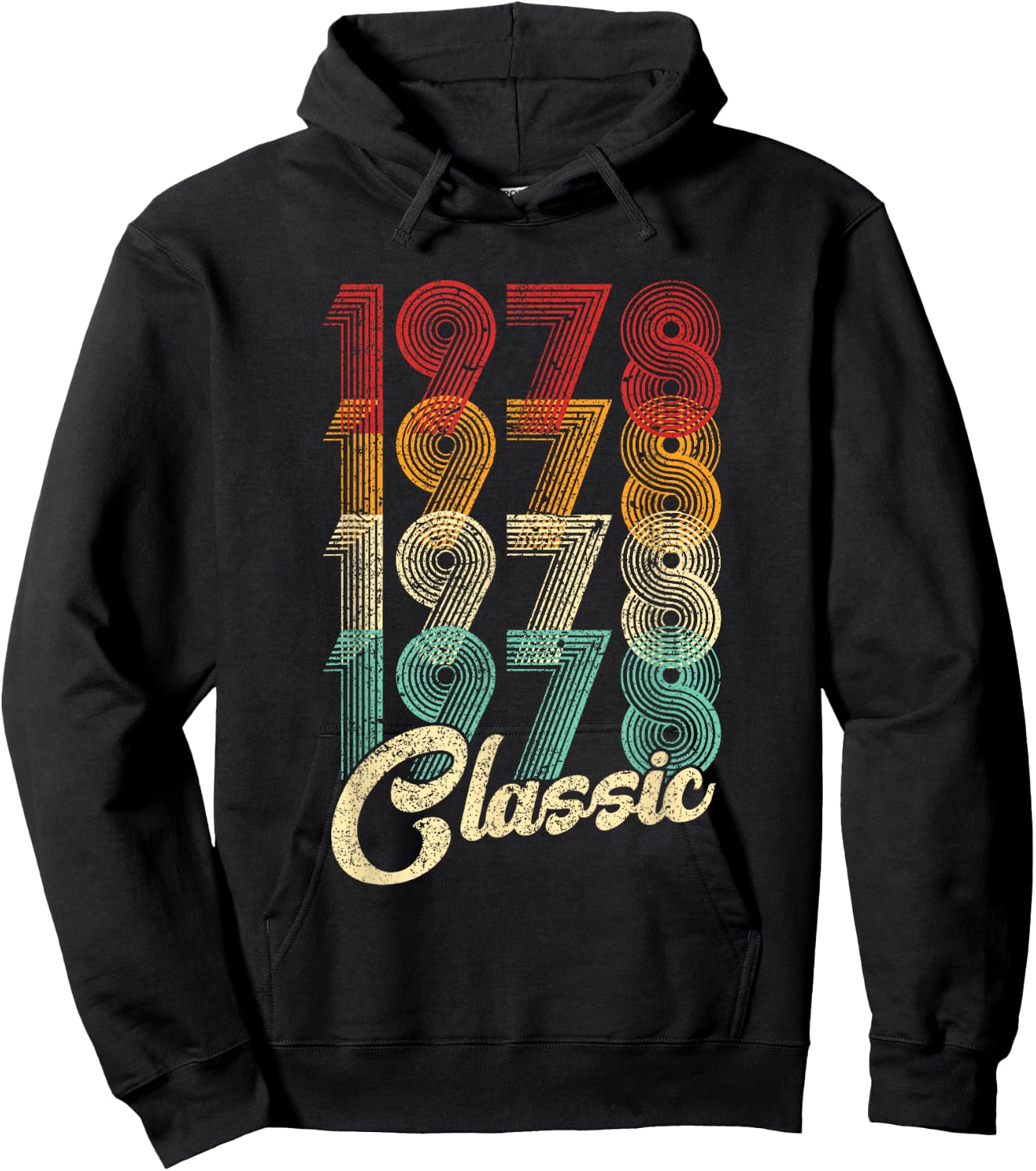 48 Years Old Gifts Vintage Born In 1978 Retro 48th Birthday Hoodie - Hoodie | Black