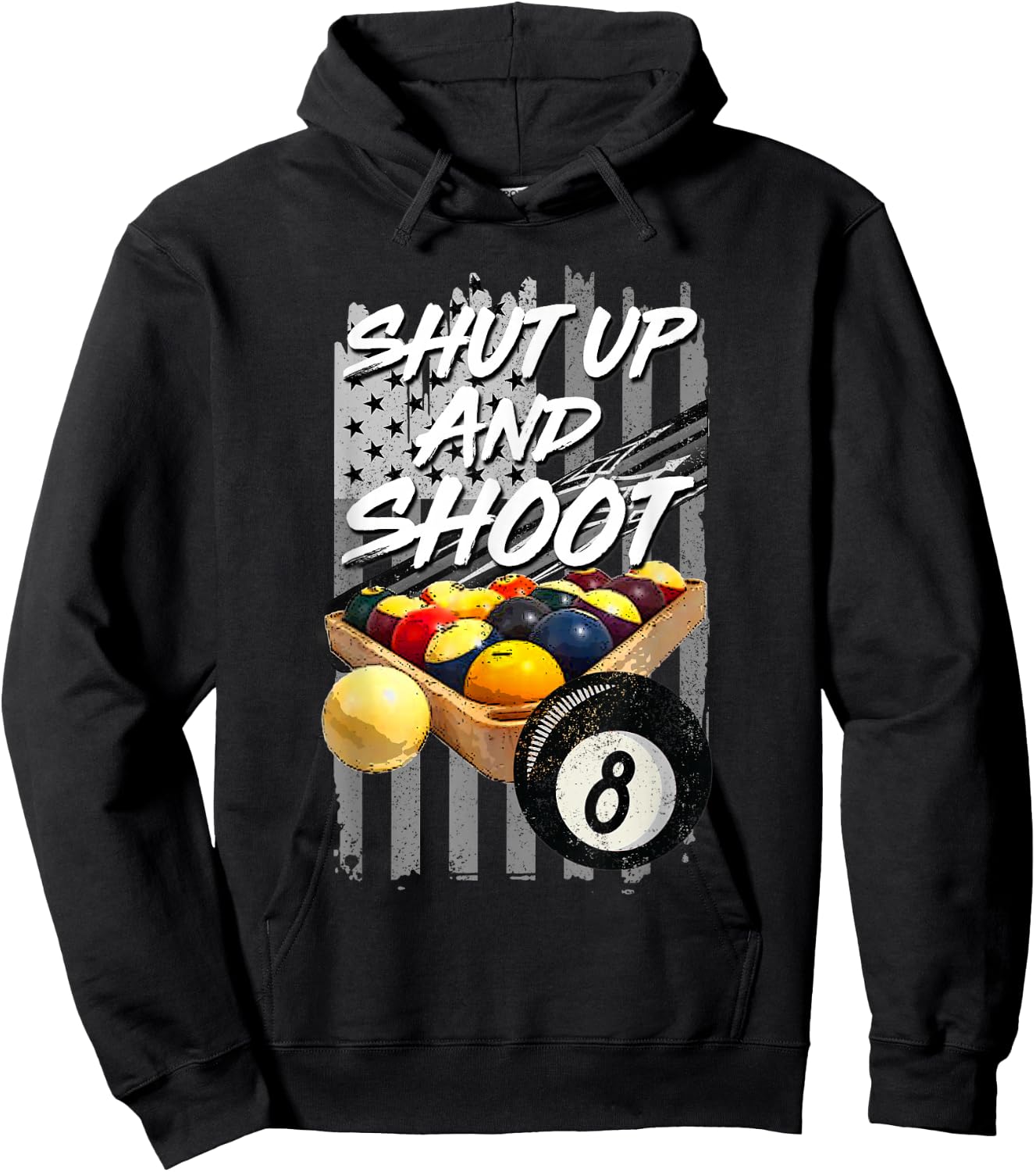 Shut Up and Shoot Billiard 8 Ball Pool Player Hoodie - Hoodie | Black