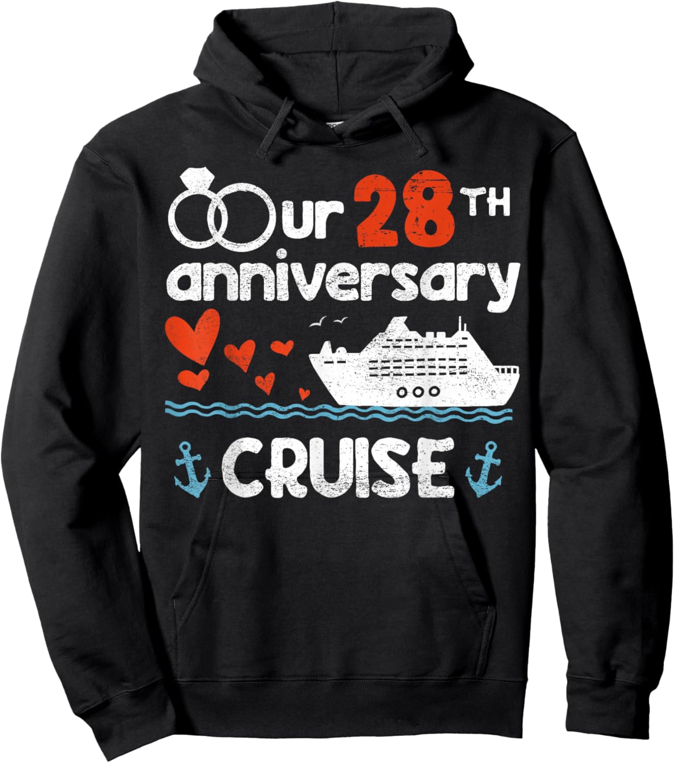 Our 28th Wedding Anniversary Cruise 28 Years Anniversary Hoodie - Hoodie | Black